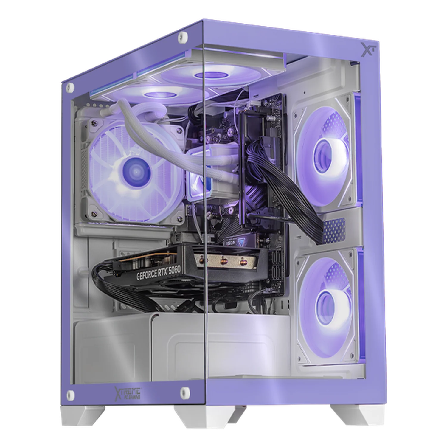 PC Gamer Xtreme PC Gaming NVIDIA GeForce RTX 5060 AMD Ryzen 7 5700 16GB SSD 1TB Sistema Liquido WIFI Lila gaming 1080p, estudios y multitarea