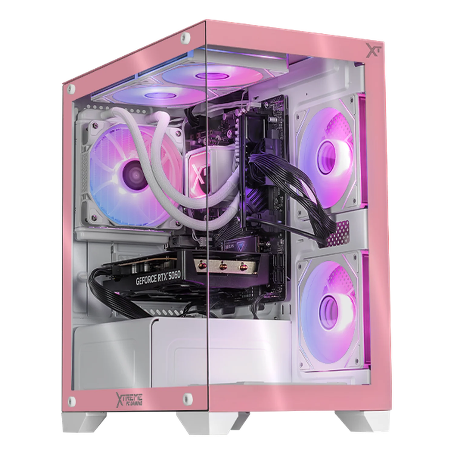 PC Gamer Xtreme PC Gaming NVIDIA GeForce RTX 5060 AMD Ryzen 7 5700 16GB SSD 1TB Sistema Liquido WIFI Pink gaming 1080p, estudios y multitarea