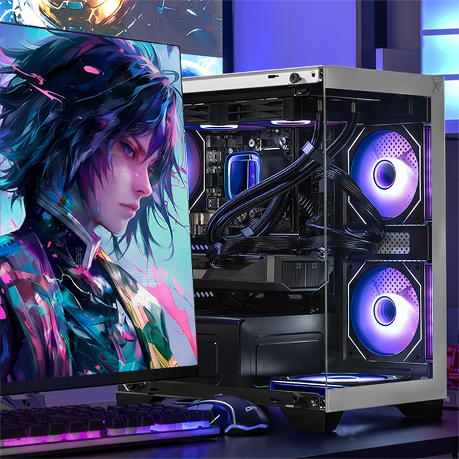 PC Gamer con IA Xtreme PC Gaming NVIDIA GeForce RTX 5060 TI AMD Ryzen 7 5700X 32GB SSD 1TB Sistema Liquido WIFI Black/White gaming 1080p, estudios y multitarea - Image 6