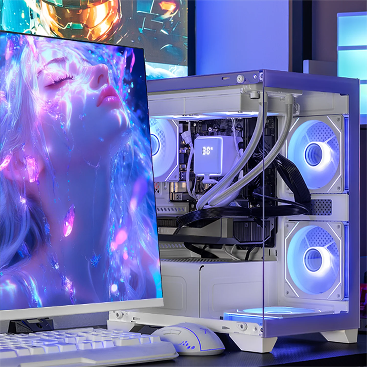 PC Gamer con IA Xtreme PC Gaming NVIDIA GeForce RTX 5060 Ti AMD Ryzen 7 5700X 32GB SSD 1TB Sistema Liquido WIFI Lila gaming 1080p, estudios y multitarea - Image 6