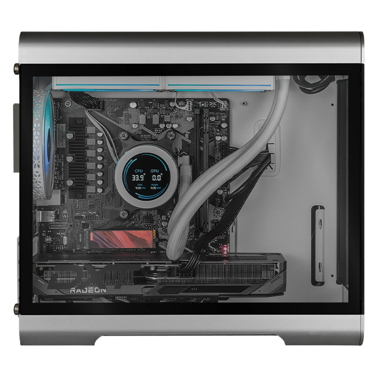 PC Gamer DXT GAMING AMD Radeon RX 9060 XT 16GB Ryzen 7 8700F 16GB DDR5 SSD 1TB Sistema Liquido WIFI Silver gaming 1080p, estudios y multitarea - Image 4