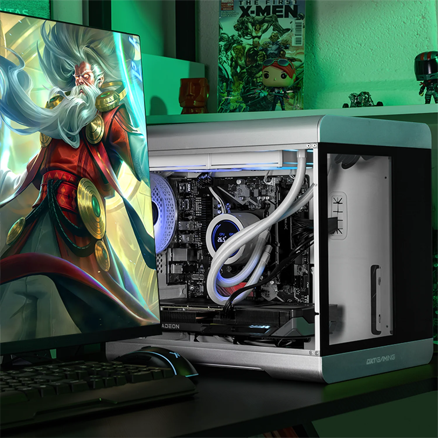 PC Gamer DXT GAMING AMD Radeon RX 9060 XT 16GB Ryzen 7 8700F 16GB DDR5 SSD 1TB Sistema Liquido WIFI Silver gaming 1080p, estudios y multitarea - Image 6