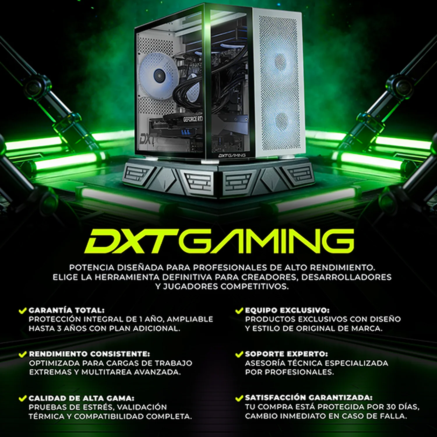 PC Gamer DXT GAMING NVIDIA GeForce RTX 5070 Ti Intel Core i9 14900KF 32GB DDR5 SSD 1TB Sistema Liquido WIFI White para gaming competitivo y streaming - Image 5
