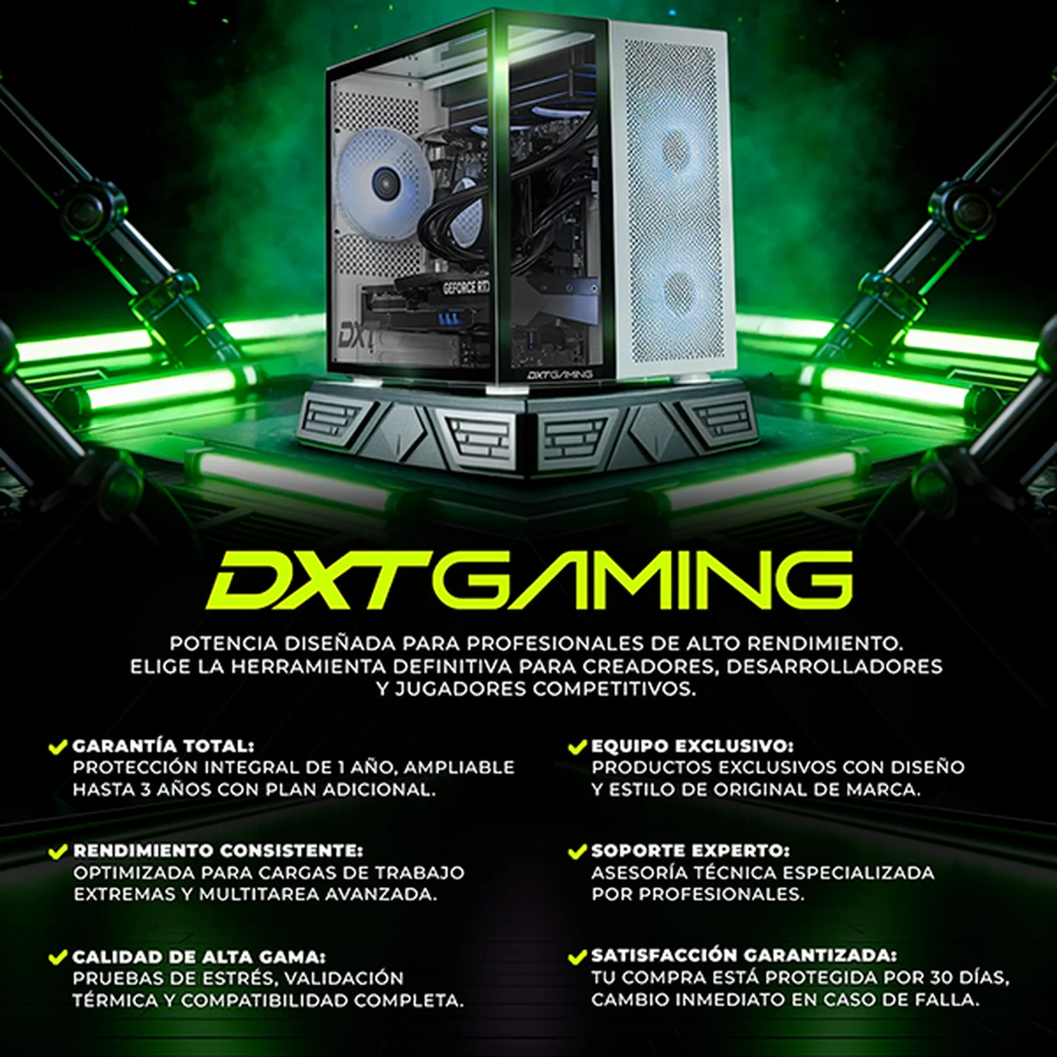 PC Gamer IA DXT GAMING NVIDIA GeForce RTX 5070 Ti AMD Ryzen 9 9900X 32GB DDR5 SSD 1TB Monitor Curvo 34 180Hz Sistema Liquido WIFI Black Alto Desempeño Creativo con IA Integrada - Image 5