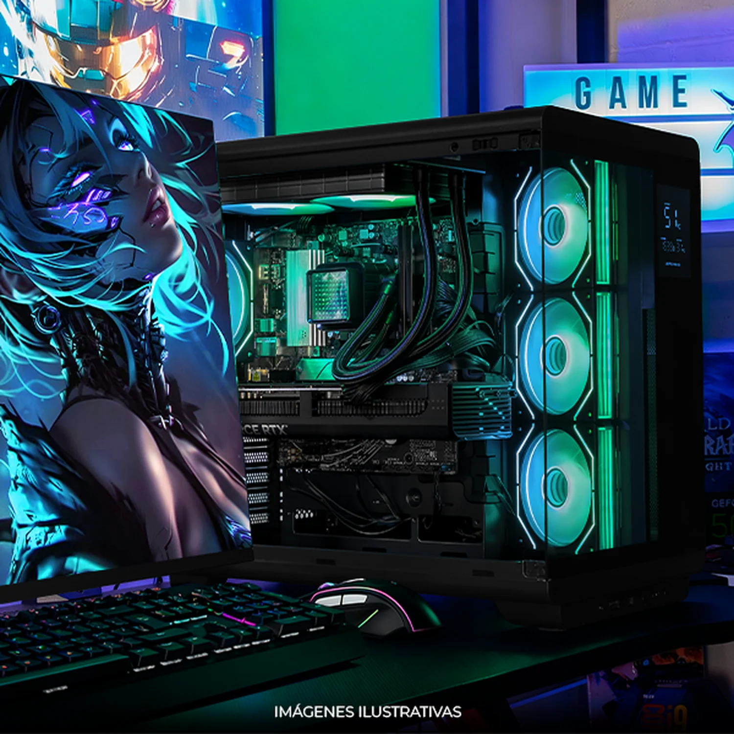 PC Gamer IA DXT GAMING NVIDIA GeForce RTX 5070 Ti AMD Ryzen 9 9900X 32GB DDR5 SSD 1TB Monitor Curvo 34 180Hz Sistema Liquido WIFI Black Alto Desempeño Creativo con IA Integrada - Image 6