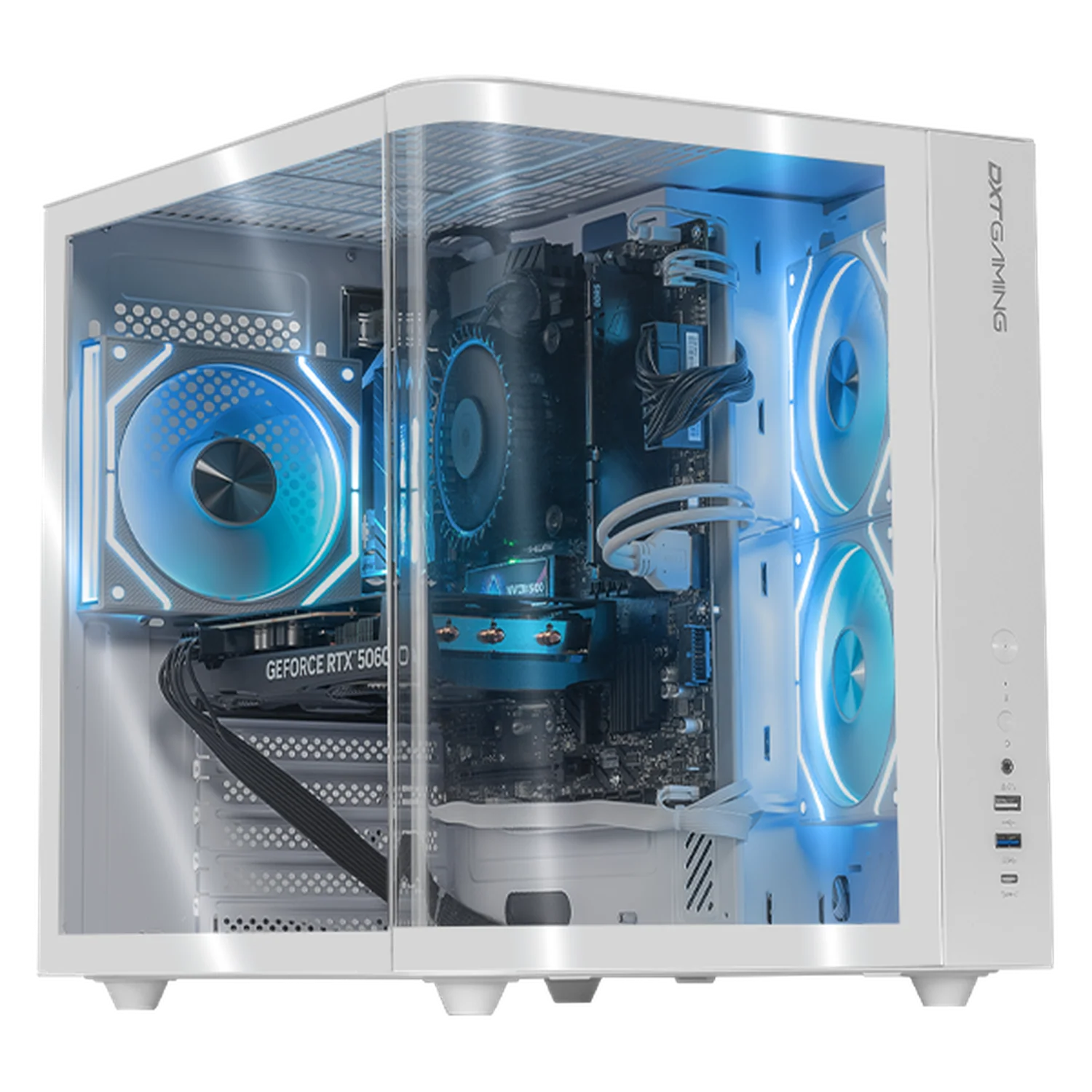 PC Gamer IA DXT GAMING NVIDIA GeForce RTX 5060 Intel Core i7 14700F 16GB DDR5 SSD 1TB WIFI White Productividad Versátil Acelerada con IA