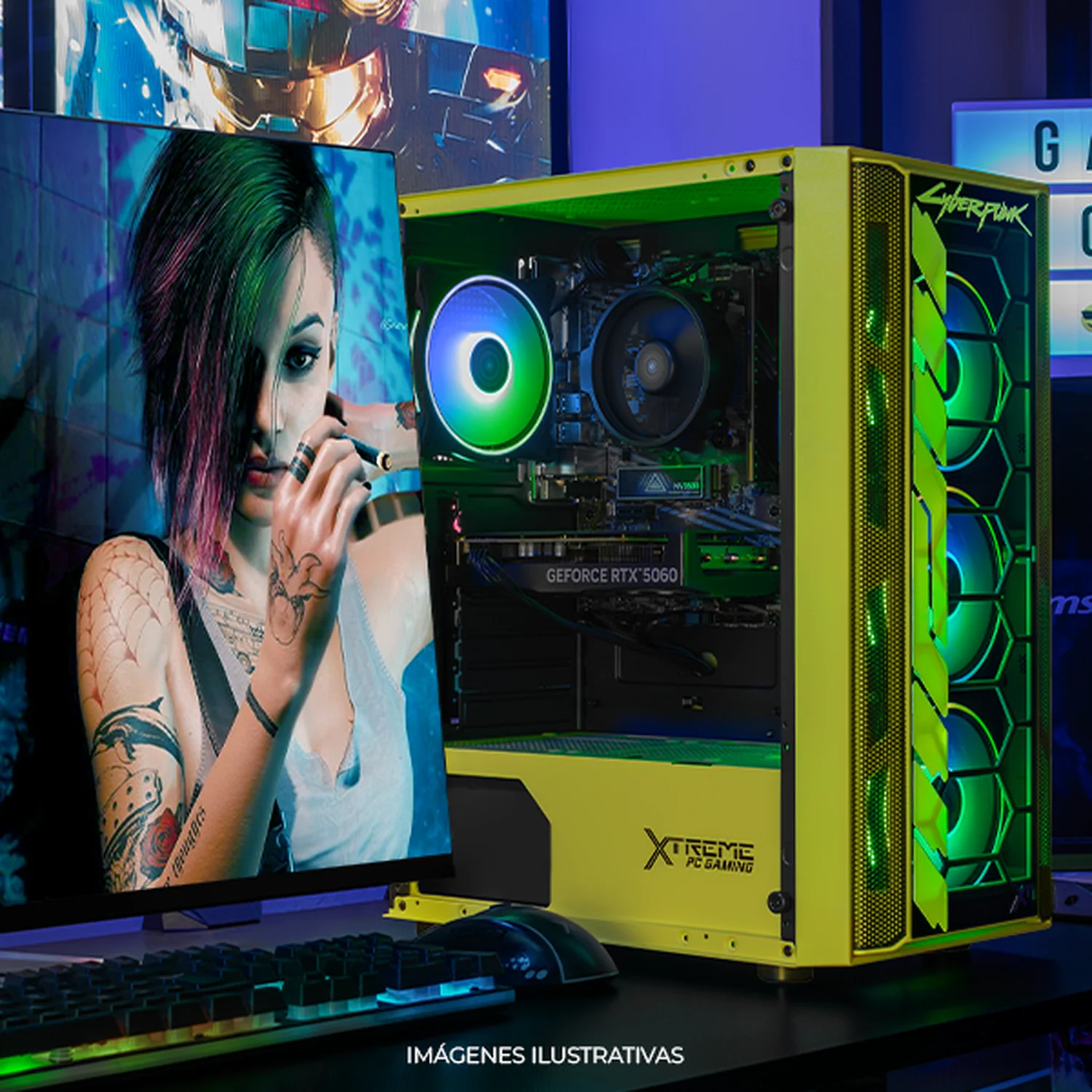 PC Gamer IA Xtreme PC Gaming NVIDIA GeForce RTX 5060 AMD Ryzen 7 5700 16GB SSD 1TB WIFI Cyberpunk Valerie Edition Productividad Versátil Acelerada con IA - Image 6