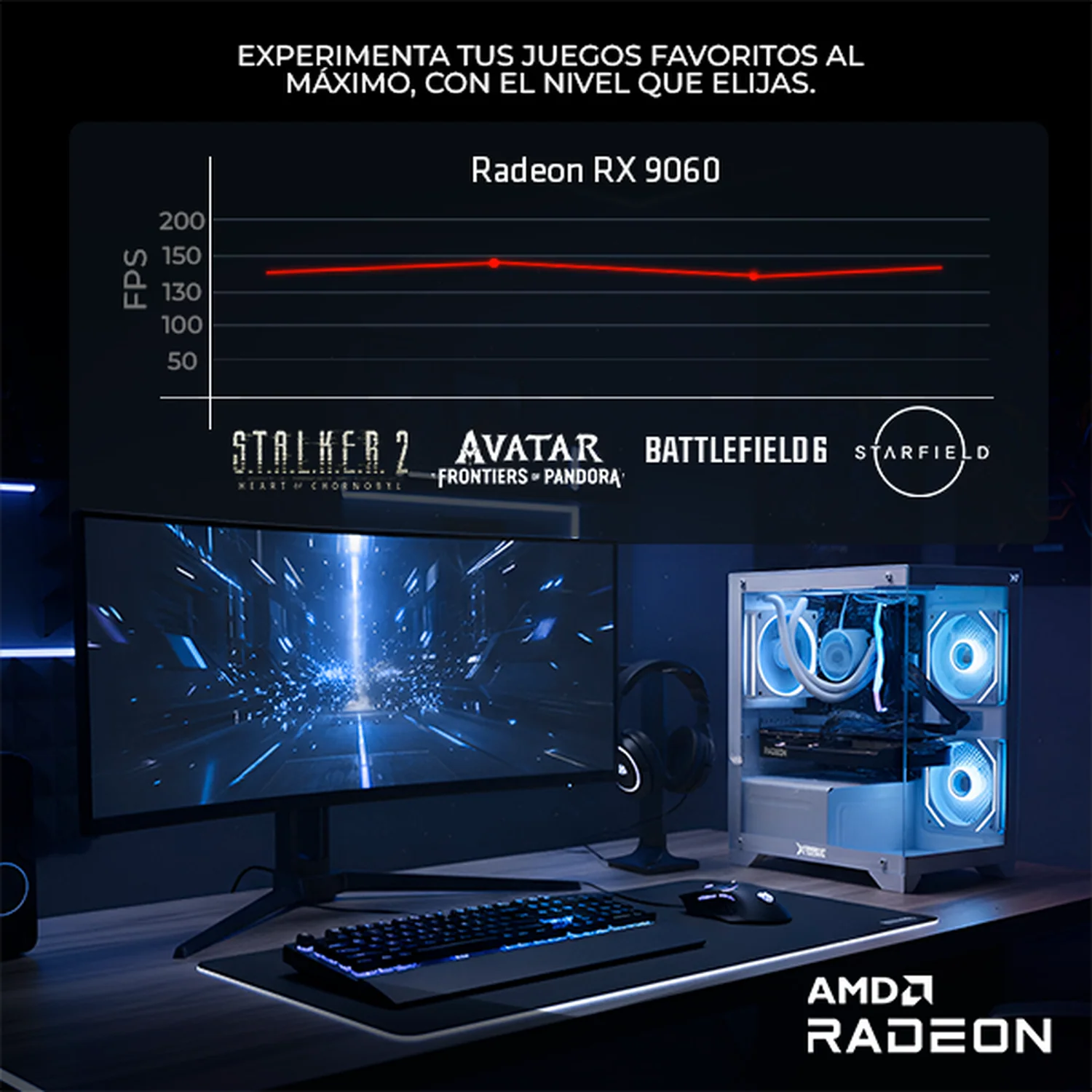 PC Gamer Xtreme PC Gaming AMD Radeon RX 9060 Ryzen 7 5700X 16GB SSD 1TB Sistema Liquido WIFI BT White gaming 1080p, estudios y multitarea - Image 4