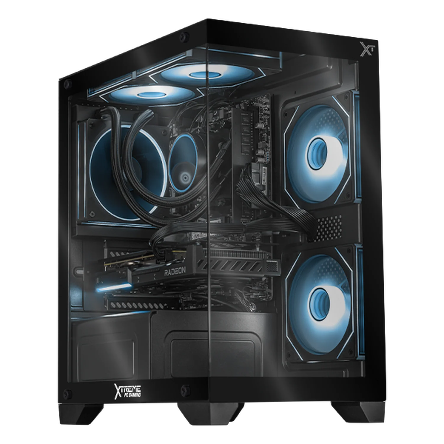 PC Gamer Xtreme PC Gaming AMD Radeon RX 9060 XT Ryzen 7 5700 32GB SSD 1TB Sistema Liquido WIFI W10 Black gaming competitivo y streaming