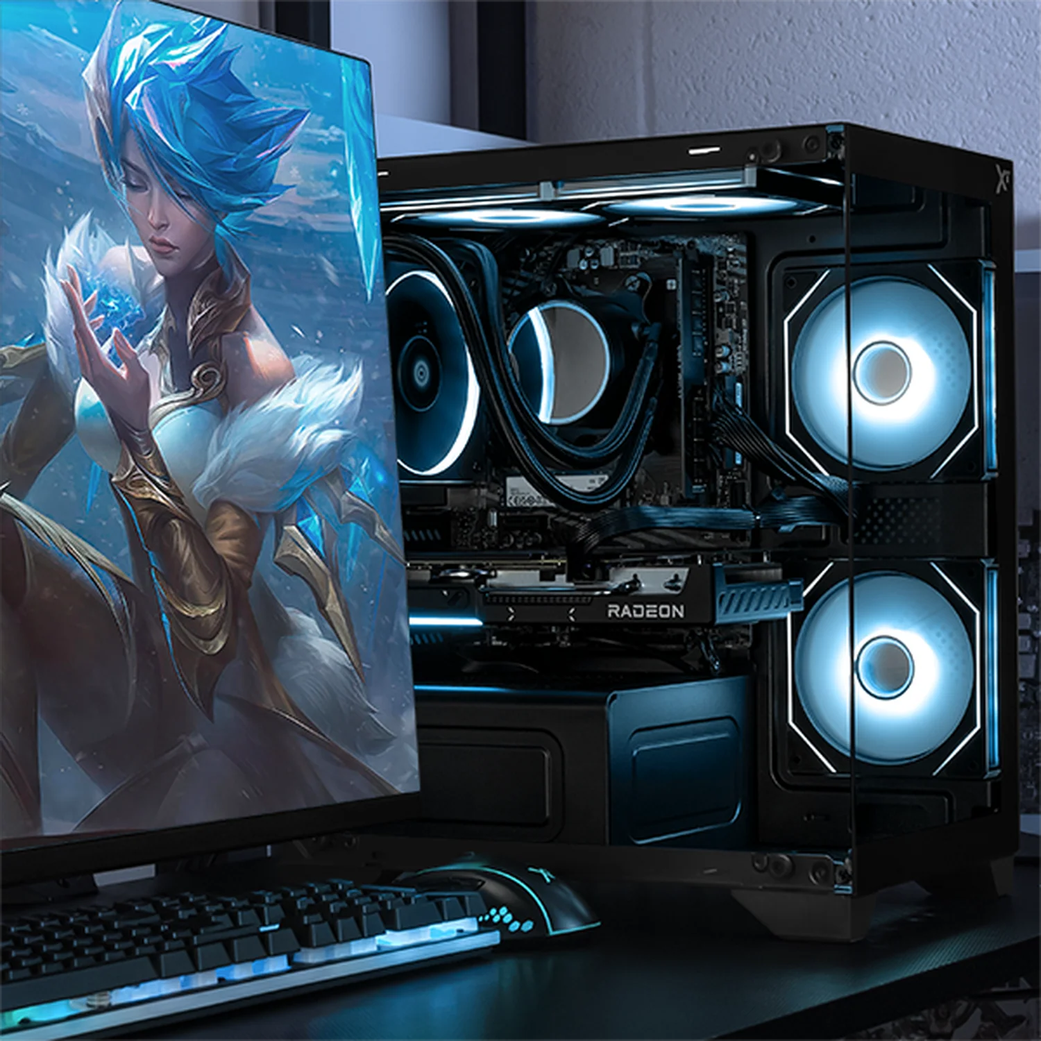 PC Gamer Xtreme PC Gaming AMD Radeon RX 9060 XT Ryzen 7 5700 32GB SSD 1TB Sistema Liquido WIFI W10 Black gaming competitivo y streaming - Image 6