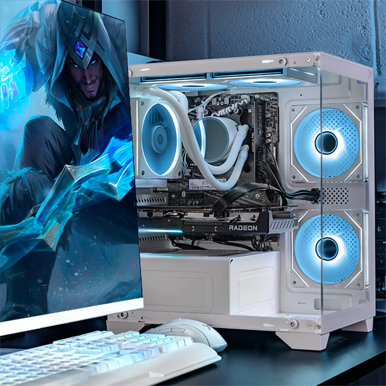 PC Gamer IA Xtreme PC Gaming AMD Radeon RX 9060 XT Ryzen 7 5700 16GB SSD 1TB Sistema Liquido WIFI White Productividad Versátil Acelerada con IA - Image 6