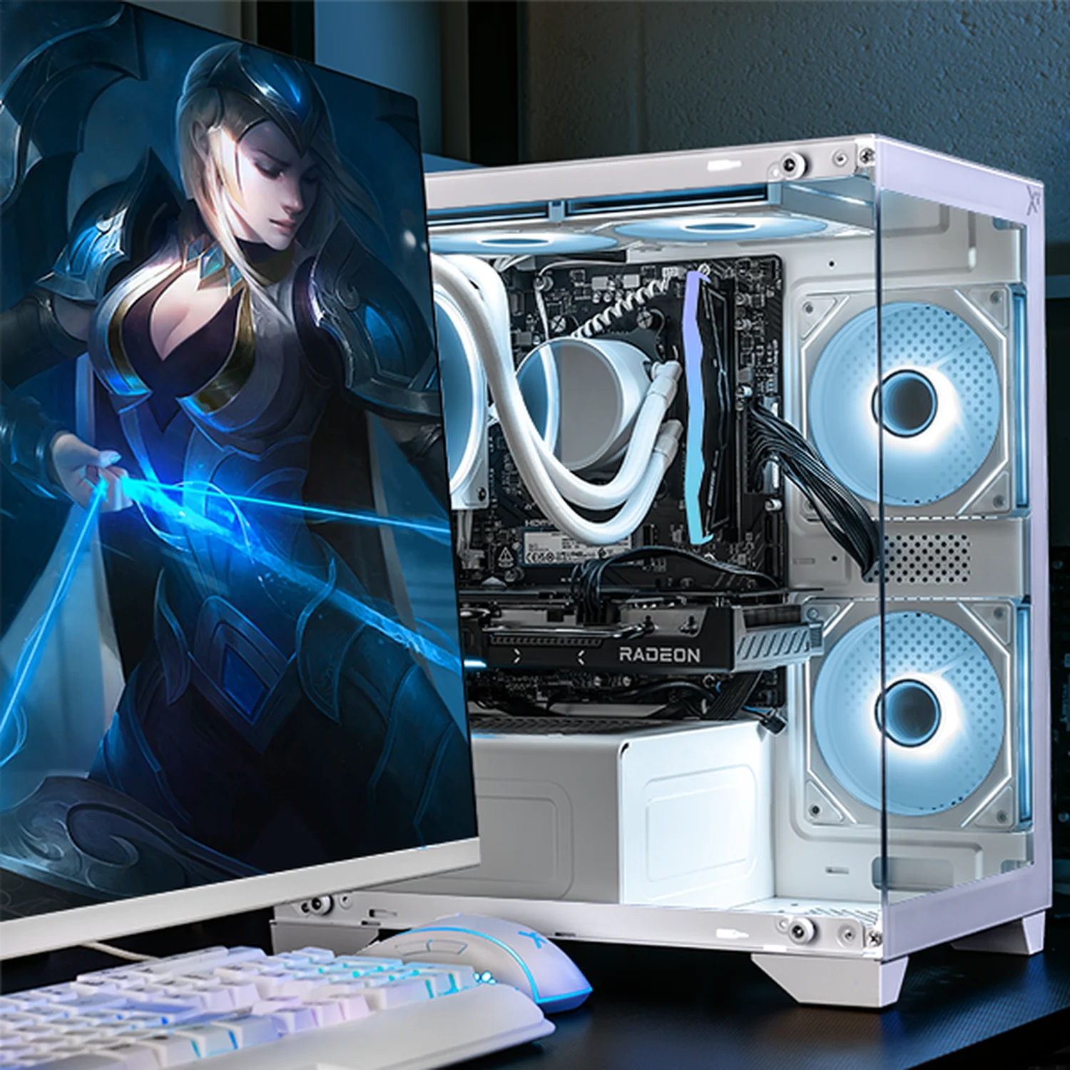 PC Gamer Xtreme PC Gaming AMD Radeon RX 9060 XT Ryzen 9 7900X 16GB DDR5 SSD 1TB Sistema Liquido WIFI White gaming 1080p, estudios y multitarea - Image 6