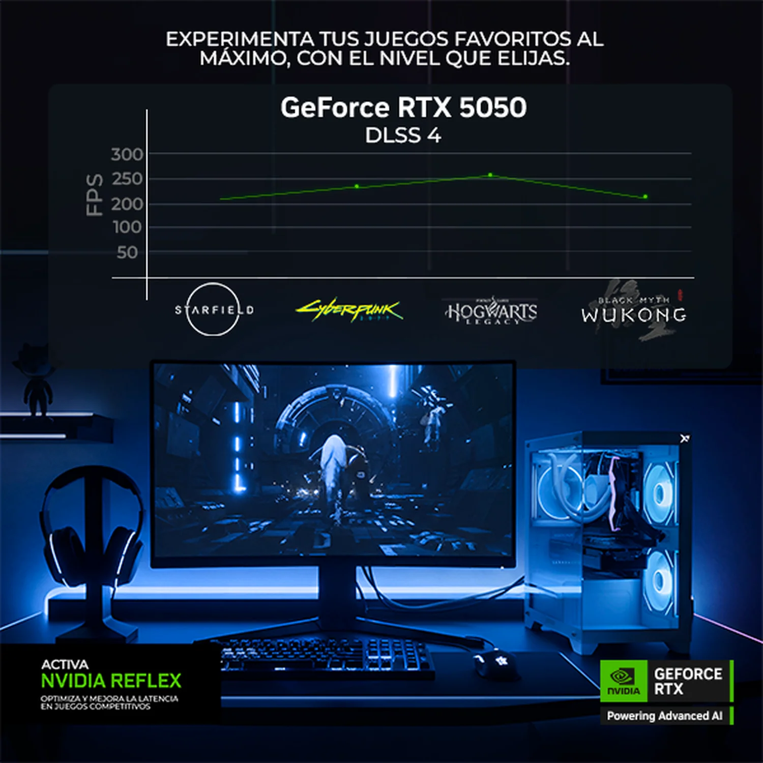 PC Gamer Xtreme PC Gaming NVIDIA GeForce RTX 5050 AMD Ryzen 7 5700 32GB SSD 1TB WIFI W10 Black gaming competitivo y streaming - Image 4