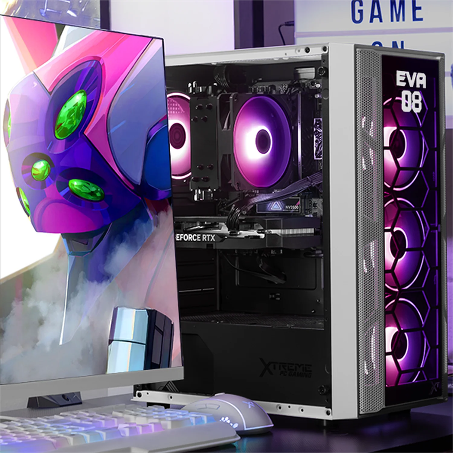PC Gamer Xtreme PC Gaming NVIDIA GeForce RTX 5060 AMD Ryzen 7 5700X 16GB SSD 1TB WIFI Evangelion 08 gaming 1080p, estudios y multitarea - Image 6