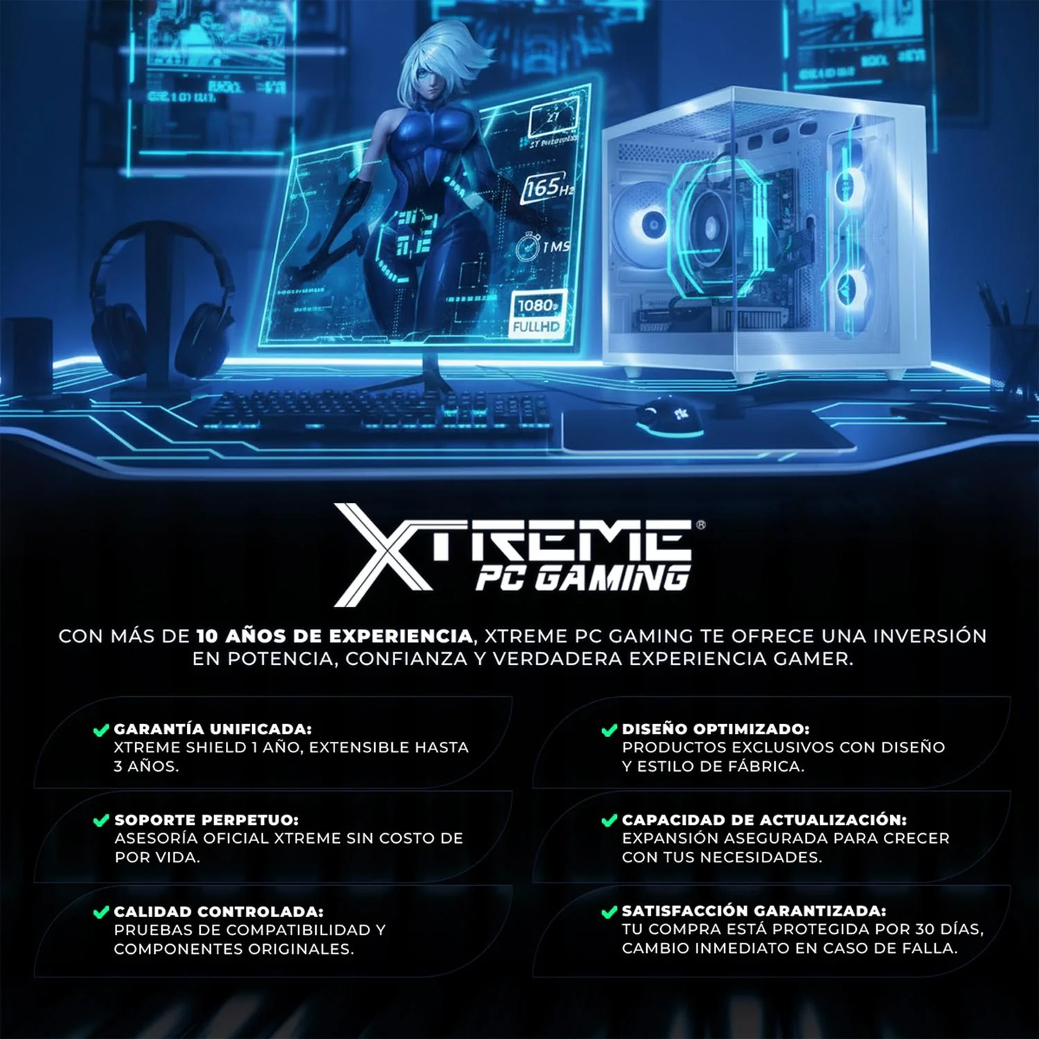 PC Gamer Xtreme PC Gaming NVIDIA GeForce RTX 5070 Ti AMD Ryzen 9 9900X 32GB DDR5 SSD 1TB Sistema Liquido WIFI Black gaming competitivo y streaming - Image 5
