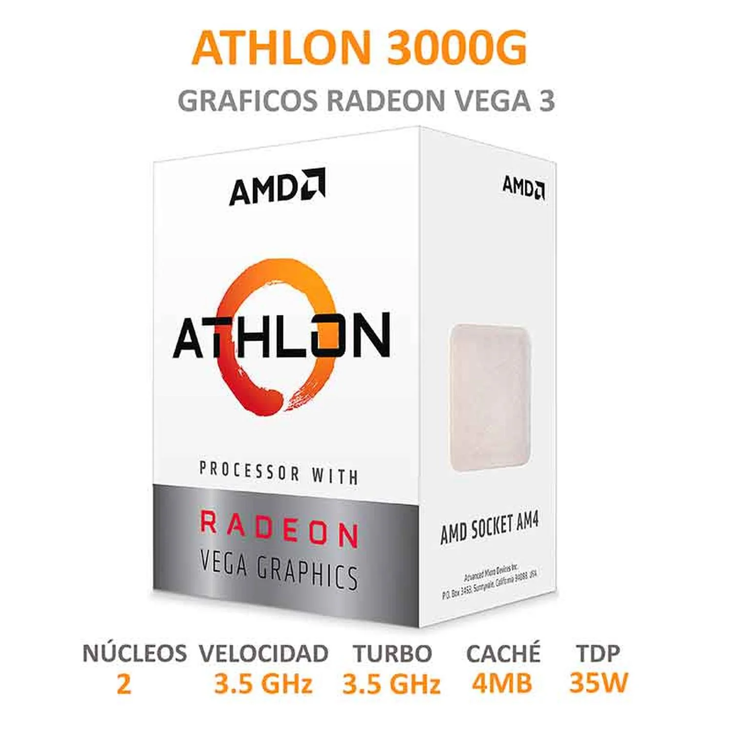 Procesador AMD ATHLON 3000G 3.5GHz Dual Core AM4 YD3000C6FHBOX - Image 2