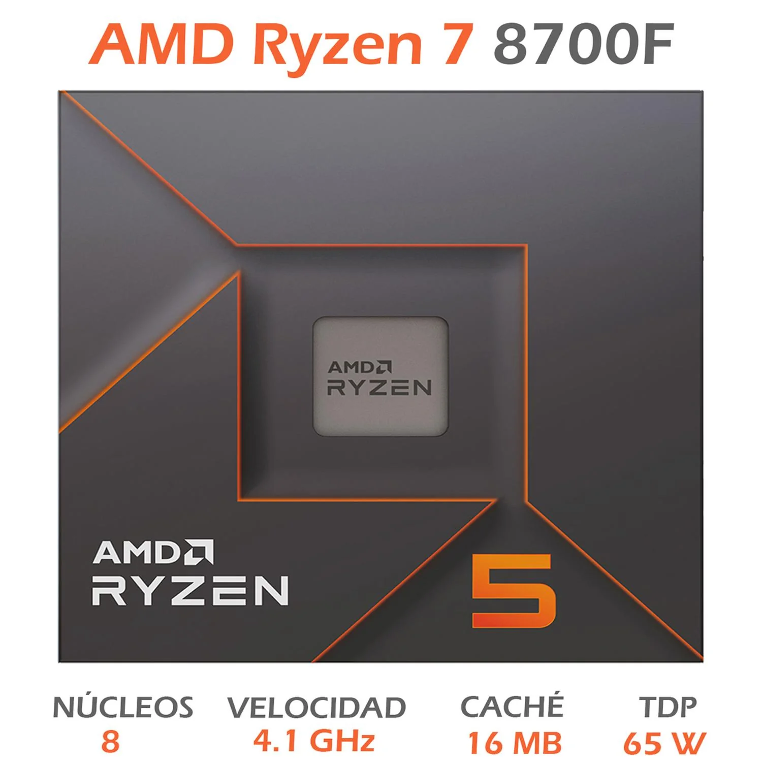Procesador AMD RYZEN 7 8700F NPU 16 TOPS 4.1 GHz Octa Core AM5 100-100001590BOX - Image 2