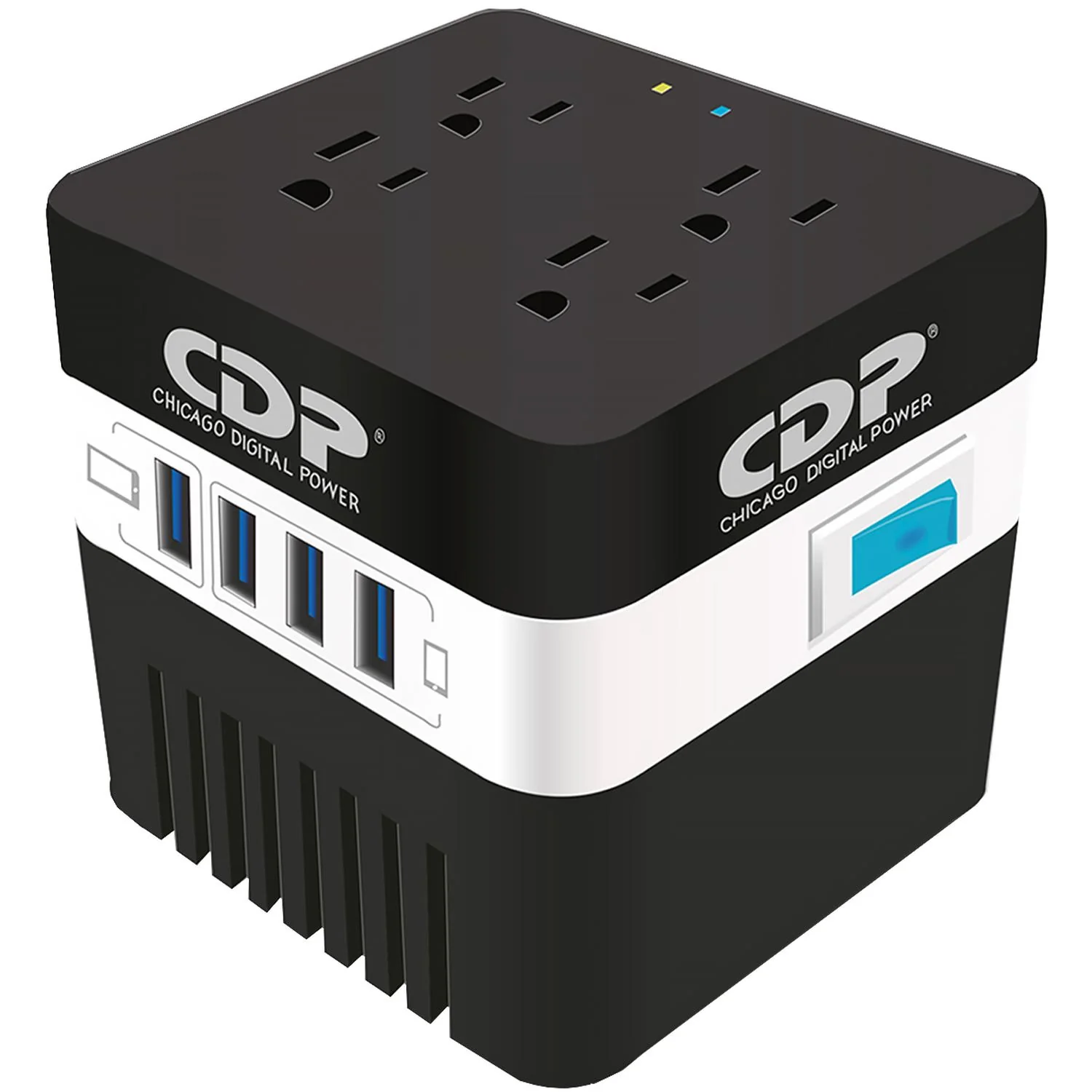 Regulador de Voltaje CDP RU-AVR604 600VA/300W AVR Supresor de Picos 4 Salidas + 4 USB