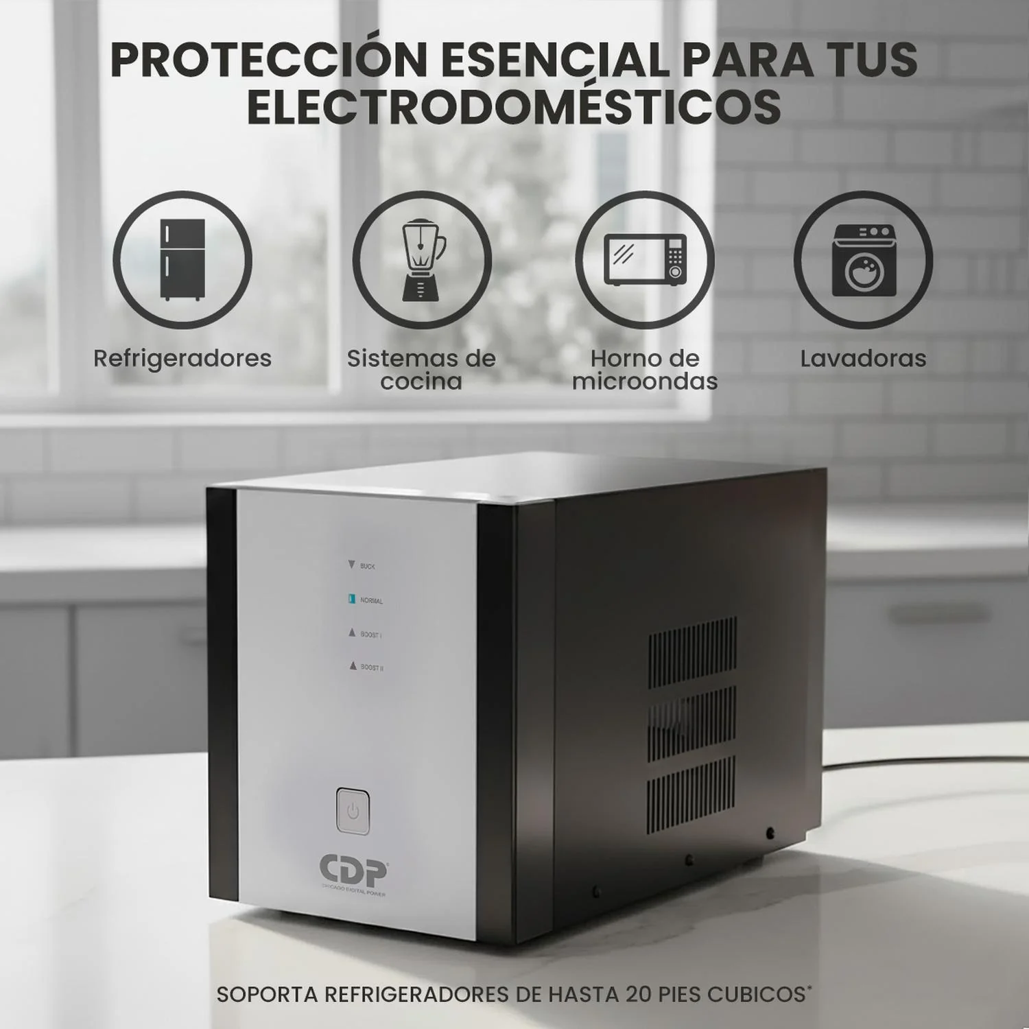 Regulador de Voltaje Electrodomesticos CDP R-AVR3008 3000VA/1500W AVR Supresor de Picos 9 Salidas - Image 4
