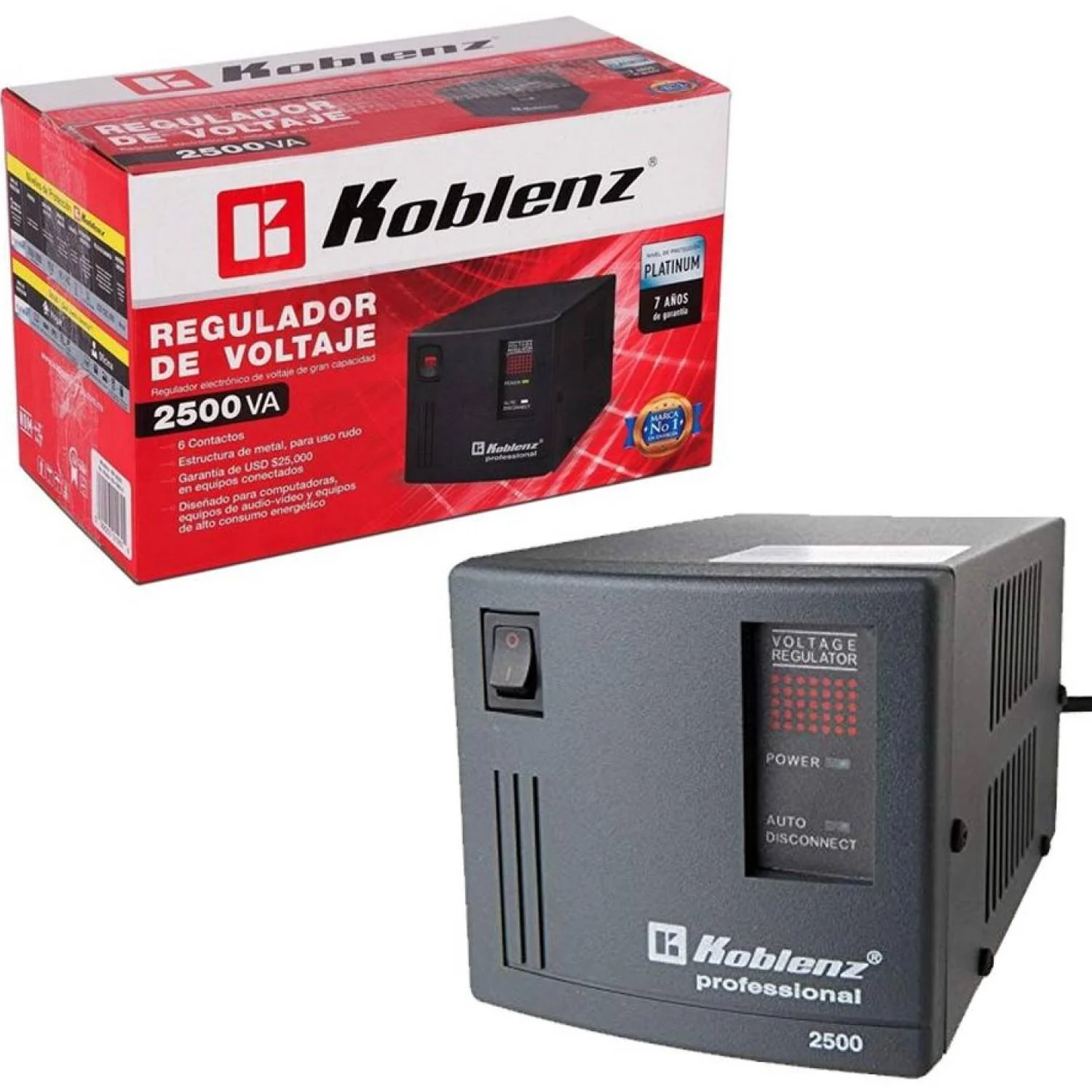 Regulador de Voltaje KOBLENZ ER-2550 2500VA 2000W 6 Contactos - Image 4