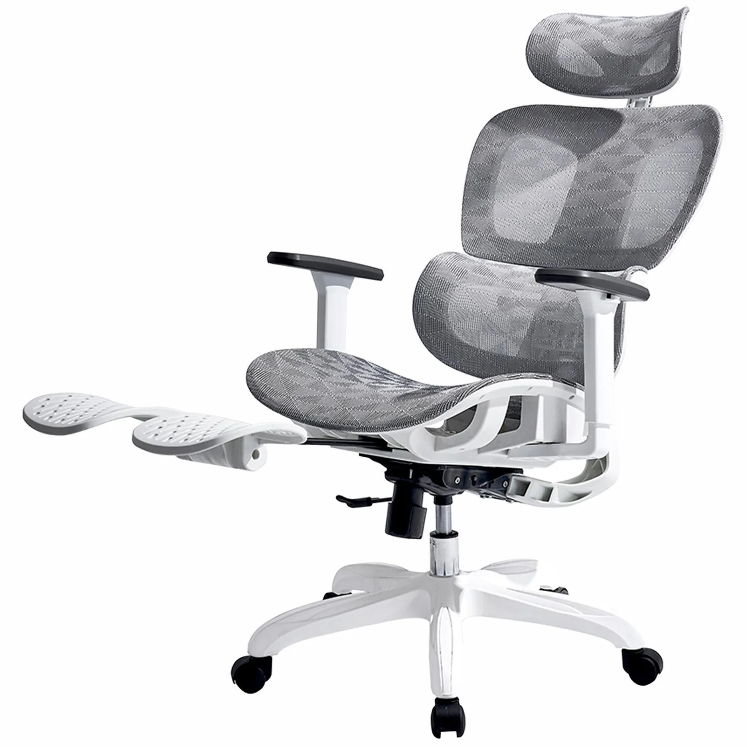 Silla Ejecutiva ACTECK FLUX PRO EC757 Ergonomica Reclinable 135° 136kg Reposabrazos 3D Reposapies Blanco AC-940276