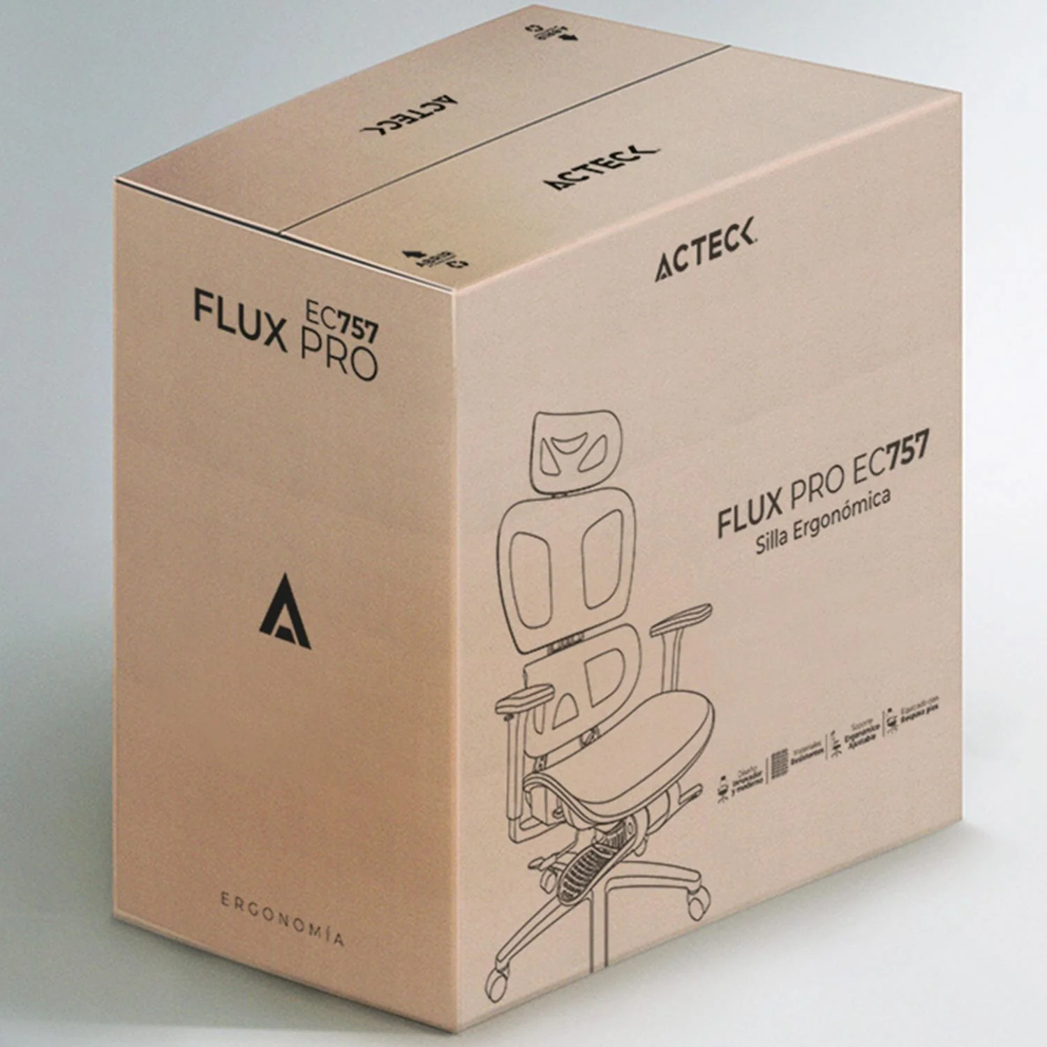 Silla Ejecutiva ACTECK FLUX PRO EC757 Ergonomica Reclinable 135° 136kg Reposabrazos 3D Reposapies Blanco AC-940276 - Image 6