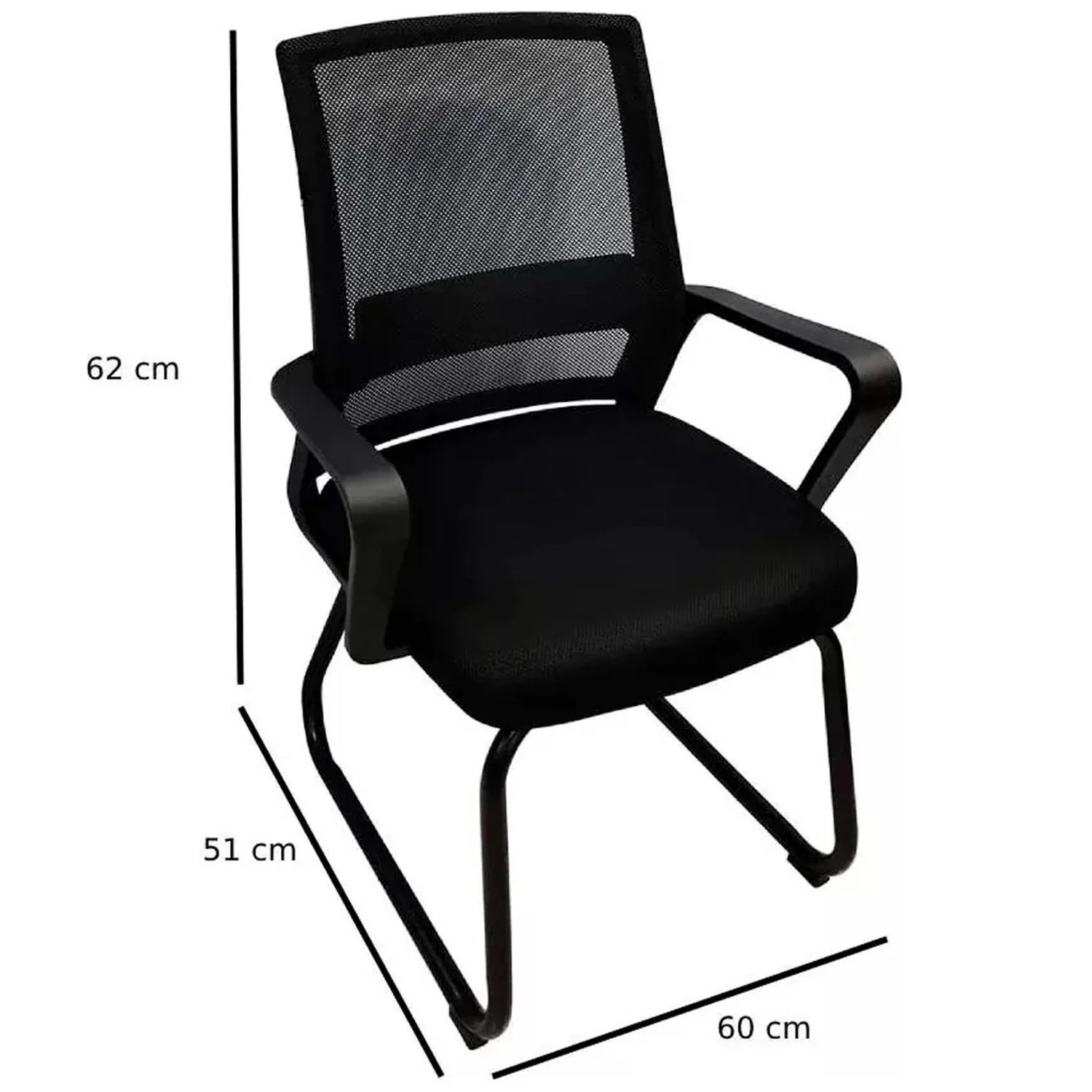 Silla Ejecutiva de Escritorio Visita Consultorio Sala De Espera NEXTEP Reposabrazos Respaldo de Malla 200 Kg Negro NE-652N - Image 4