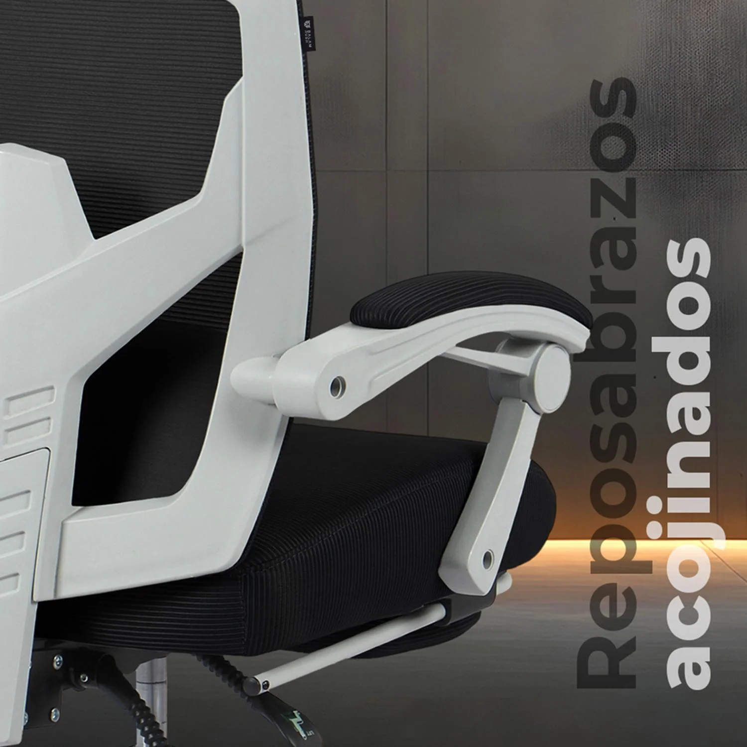 Silla Gamer BALAM RUSH BOLT NOU G Ergonomica Reclinable 140° 130kg Reposapies Blanco BR-940559 - Image 3