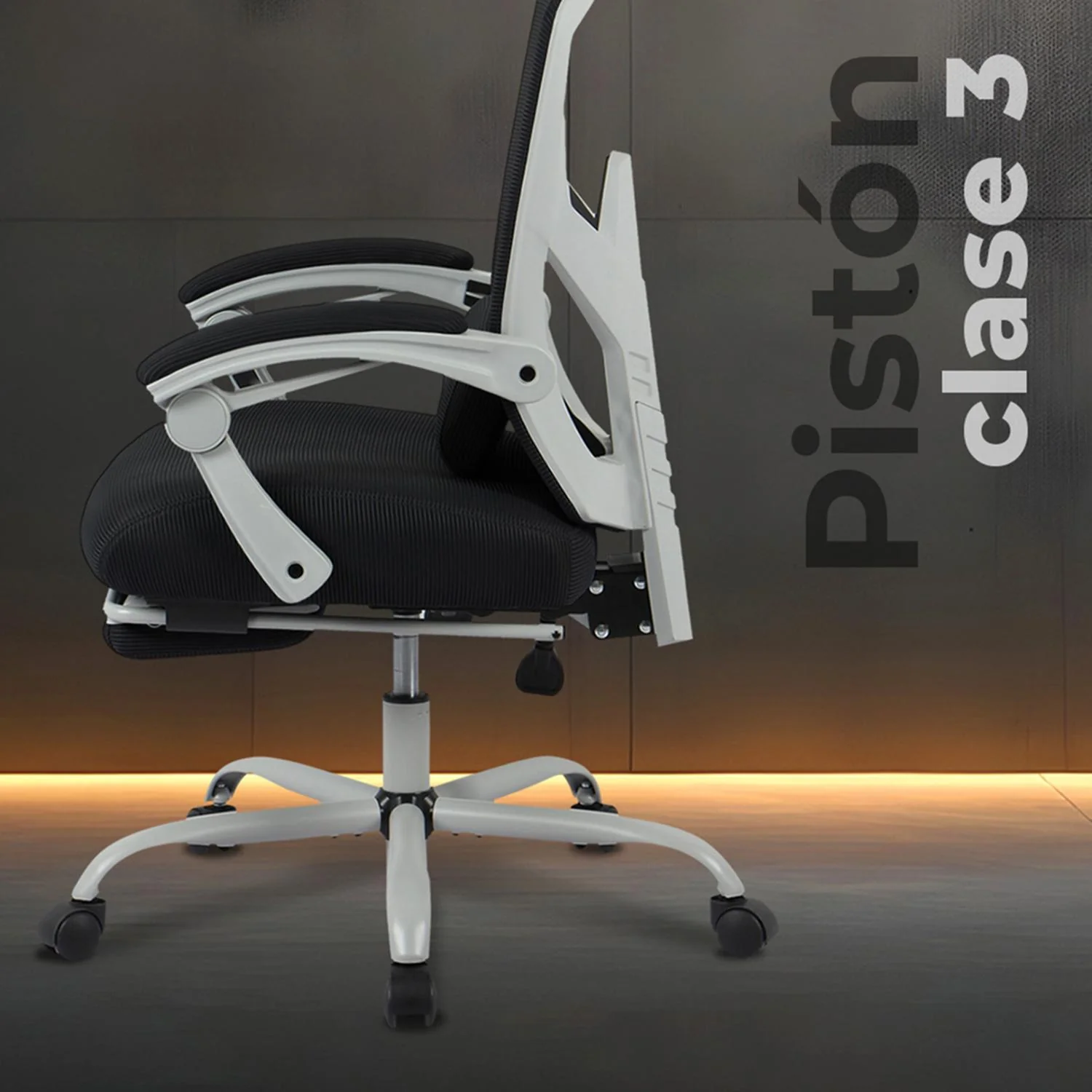 Silla Gamer BALAM RUSH BOLT NOU G Ergonomica Reclinable 140° 130kg Reposapies Blanco BR-940559 - Image 4