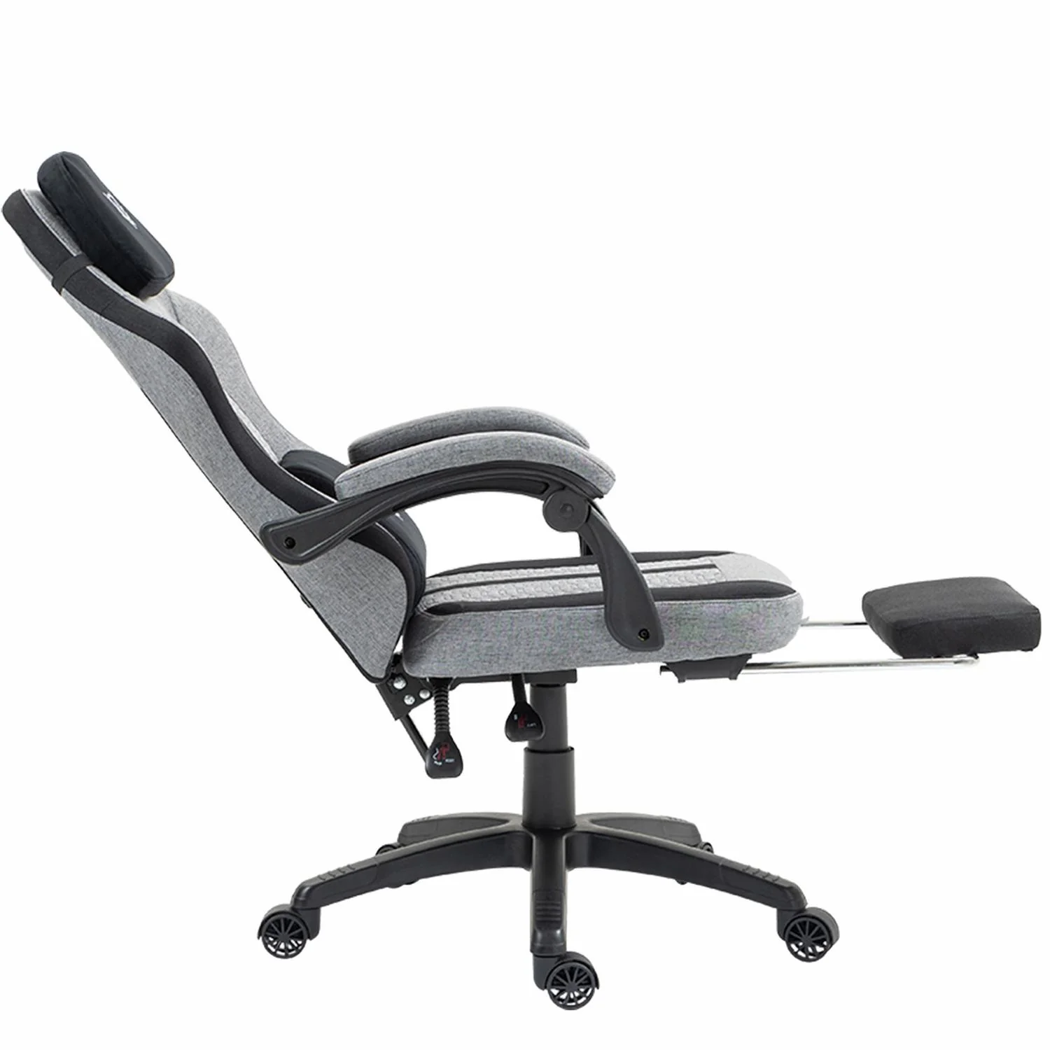 Silla Gamer BALAM RUSH FORCE PLUS Z1 Ergonomica Reclinable 135° 120Kg Cojín Lumbar + Cojín Cervical + Reposa Pies Gris BR-940757 - Image 5
