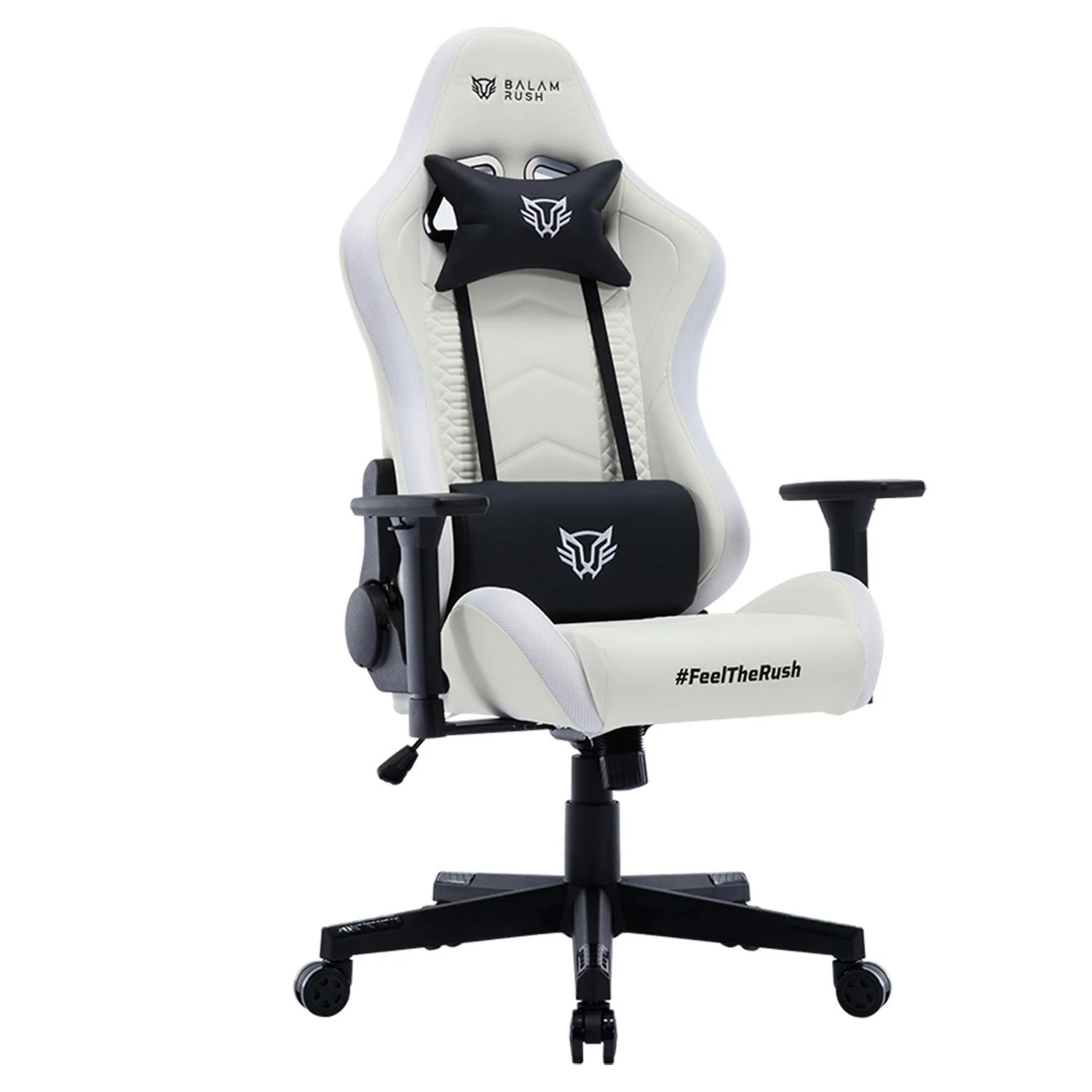 Silla Gamer BALAM RUSH LIGHTNING RUSH V2 RGB Ergonomica Reclinable 135° 150Kg Reposabrazos 3D Blanco BR-940573 - Image 3