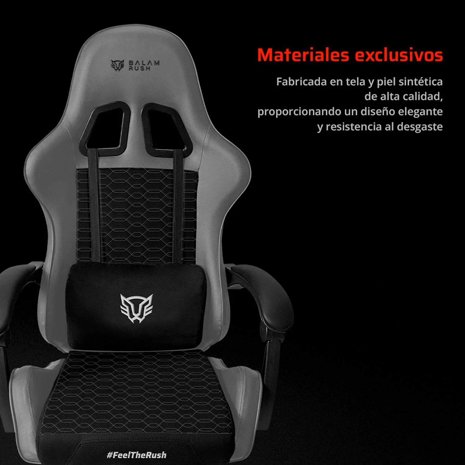 Silla Gamer BALAM RUSH POWER RUSH V2 Ergonomica Reclinable 135° 120kg Gris BR-942782 - Image 3