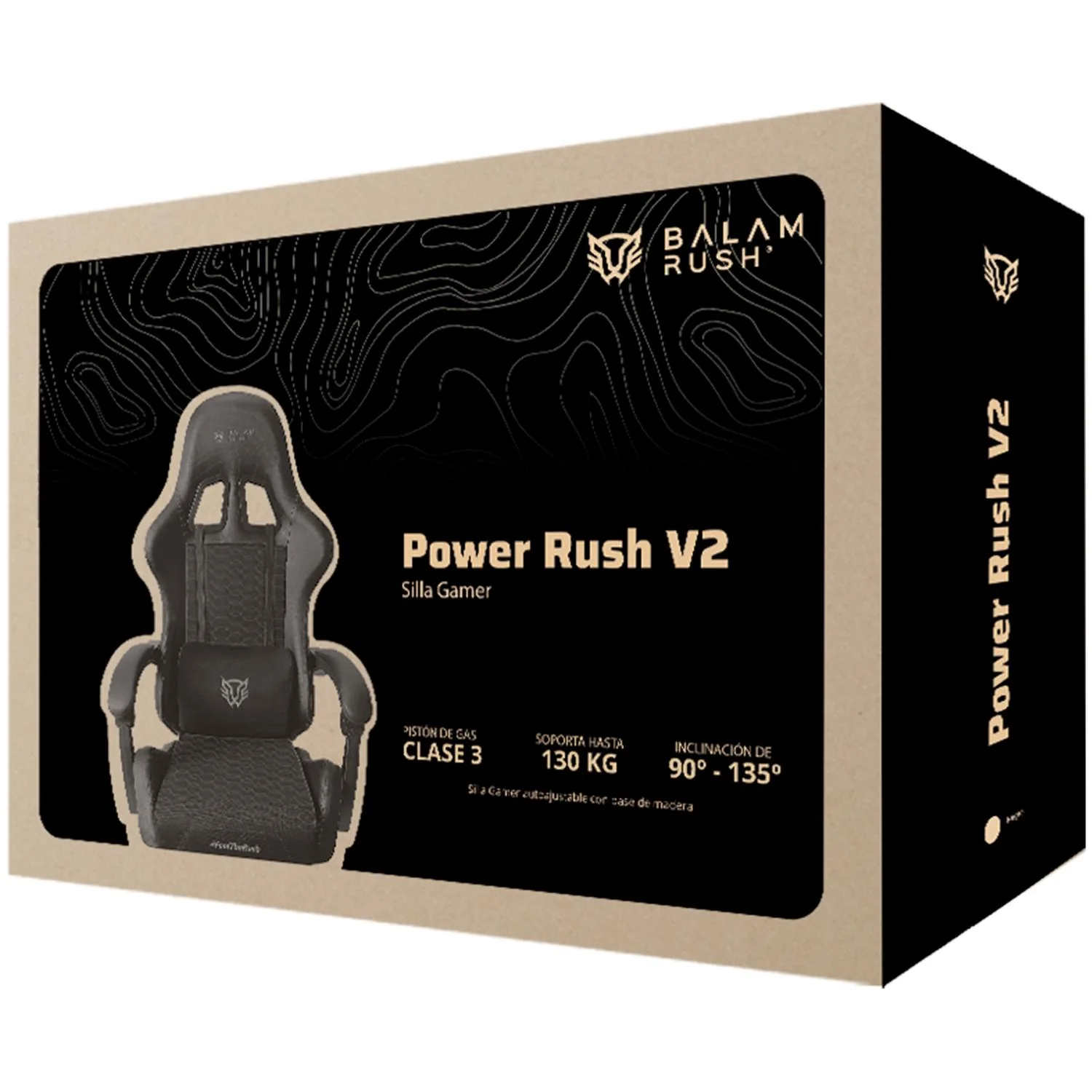 Silla Gamer BALAM RUSH POWER RUSH V2 Ergonomica Reclinable 135° 120kg Gris BR-942782 - Image 6