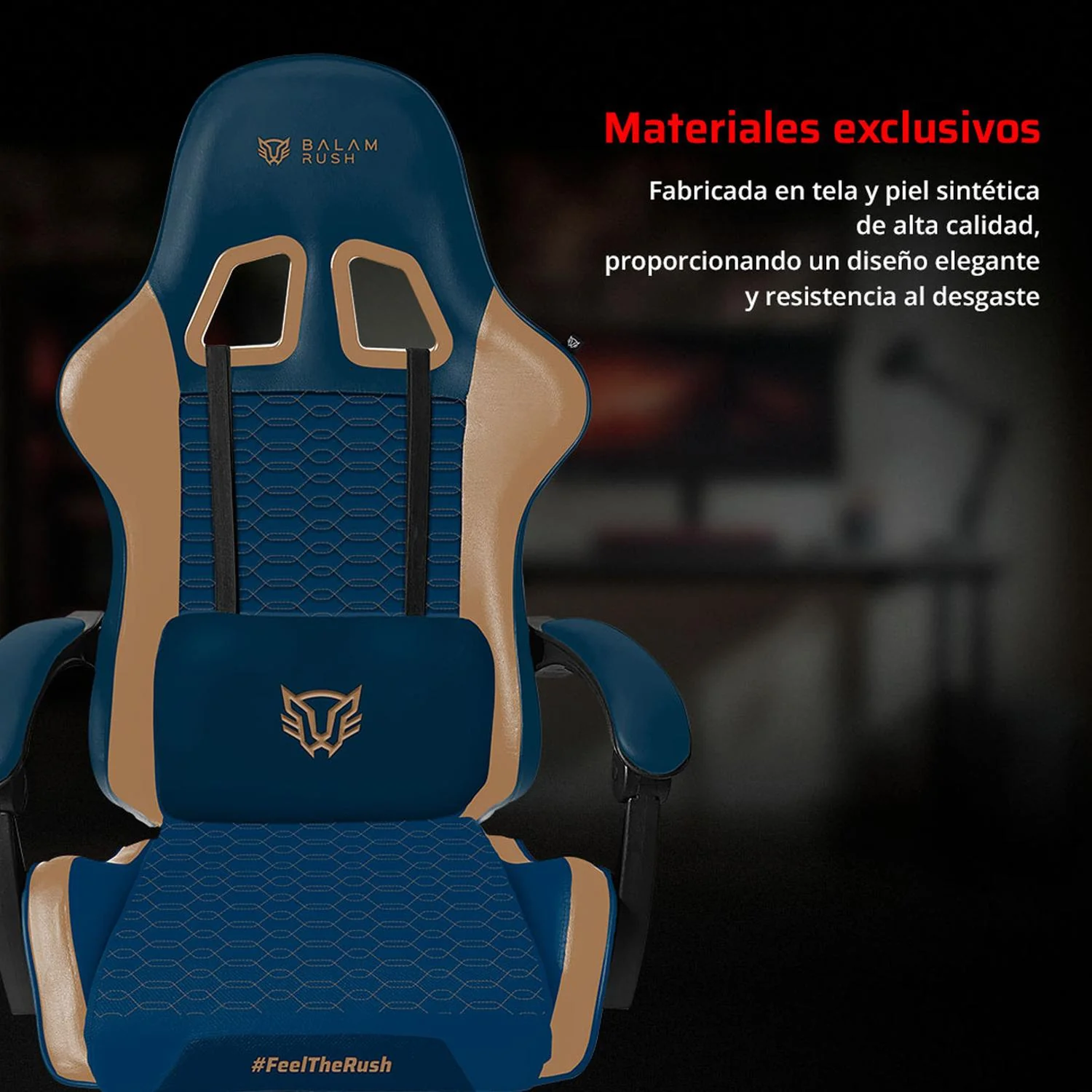 Silla Gamer BALAM RUSH POWER RUSH V2 Ergonomica Reclinable Azul - Camel BR-944496 Comodidad duradera y estilo único - Image 5