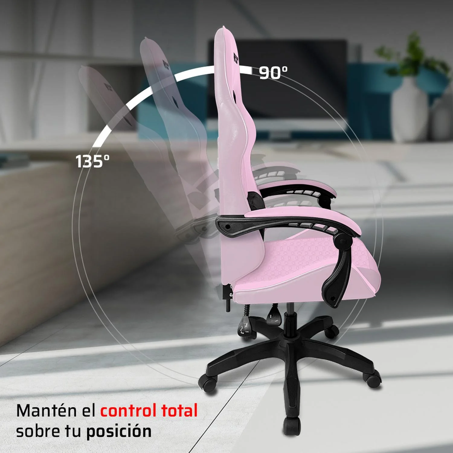 Silla Gamer BALAM RUSH POWER RUSH V2 Ergonomica Reclinable Rosa - Negro BR-944489 Comodidad duradera y estilo único - Image 2