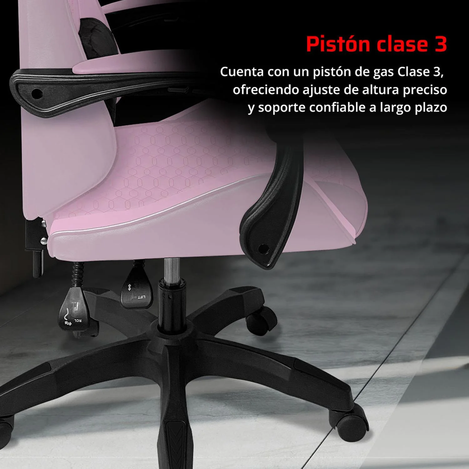Silla Gamer BALAM RUSH POWER RUSH V2 Ergonomica Reclinable Rosa - Negro BR-944489 Comodidad duradera y estilo único - Image 3