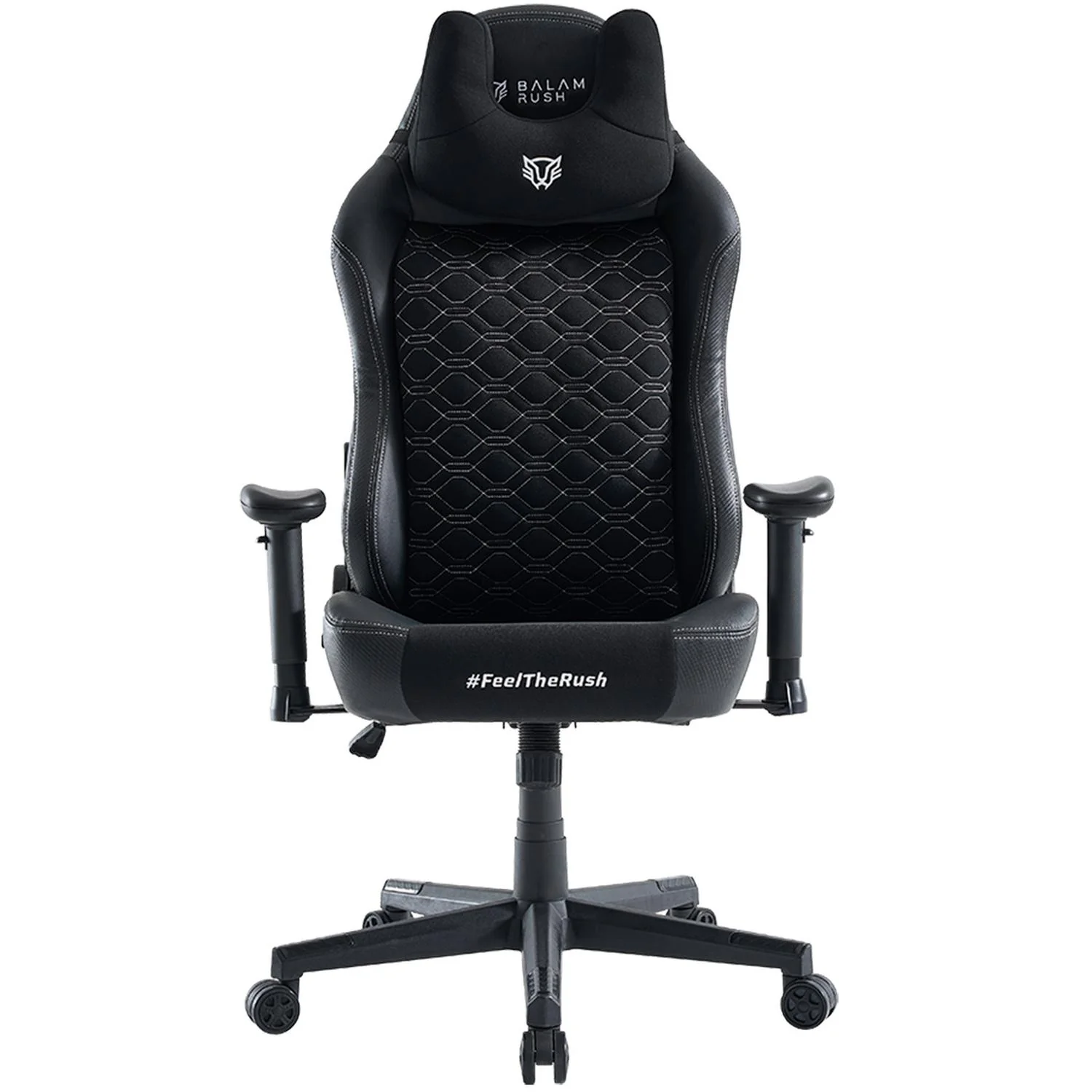 Silla Gamer BALAM RUSH THUNDER EUPHORIA V1 Ergonomica Reclinable 160° 150Kg Reposabrazos 2D Cojín Cervical Negro BR-940580
