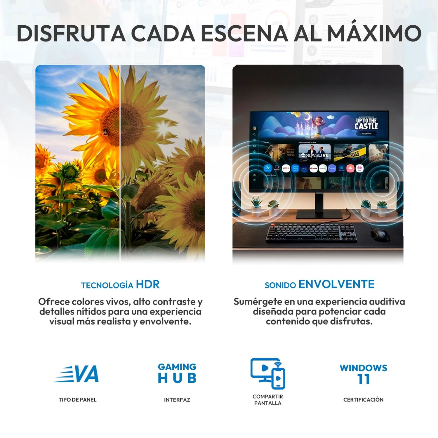 Smart Monitor TV 32" SAMSUNG M5 4ms 60Hz Full HD VA Bluetooth 5.2 Wi-Fi Altavoces - Image 4