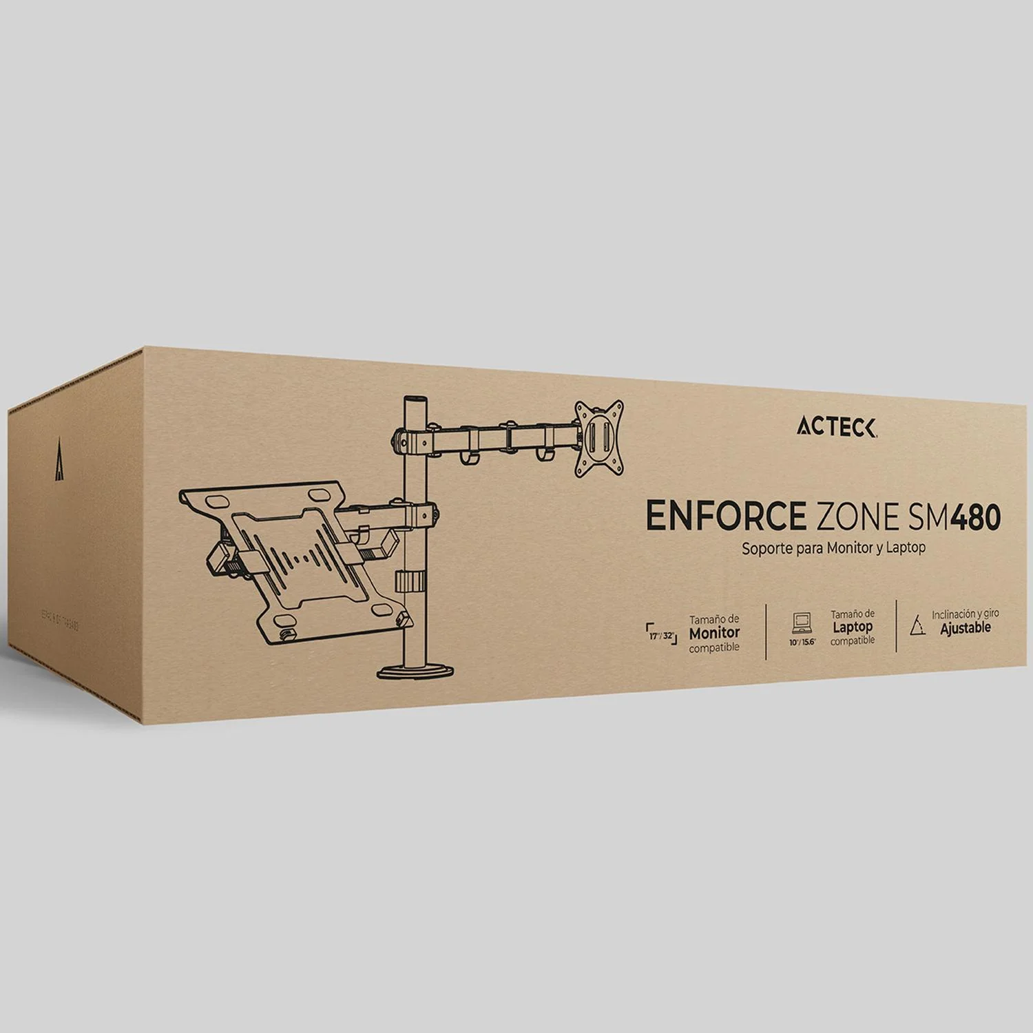 Soporte Articulado para Monitor y Laptop ENFORCE ZONE SM480 Monitor Hasta 32 pulgadas Laptop Hasta 15.6 pulgadas Inclinación y Giro Ajustable AC-939652 - Image 6