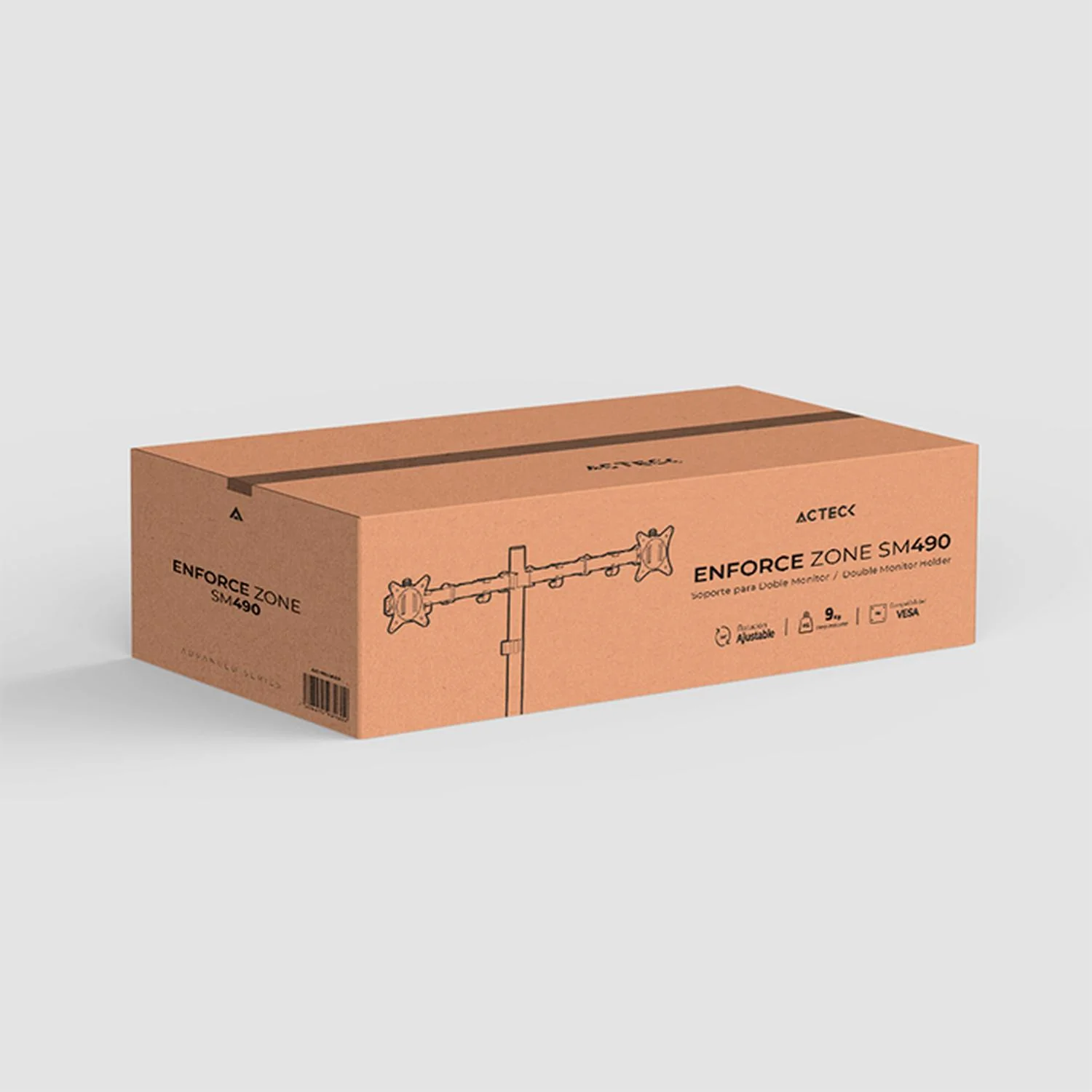 Soporte de Escritorio ACTECK ENFORCE ZONE SM490 Para Monitor Doble Ajustable Negro AC-934602 - Image 6