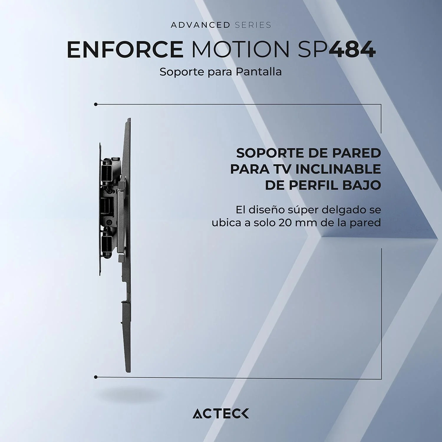 Soporte Smart TV ACTECK ENFORCE MOTION SP484 37 a 80 pulgadas 40Kg Inclinación 15° y Giro de 60° Negro AC-939713 - Image 4