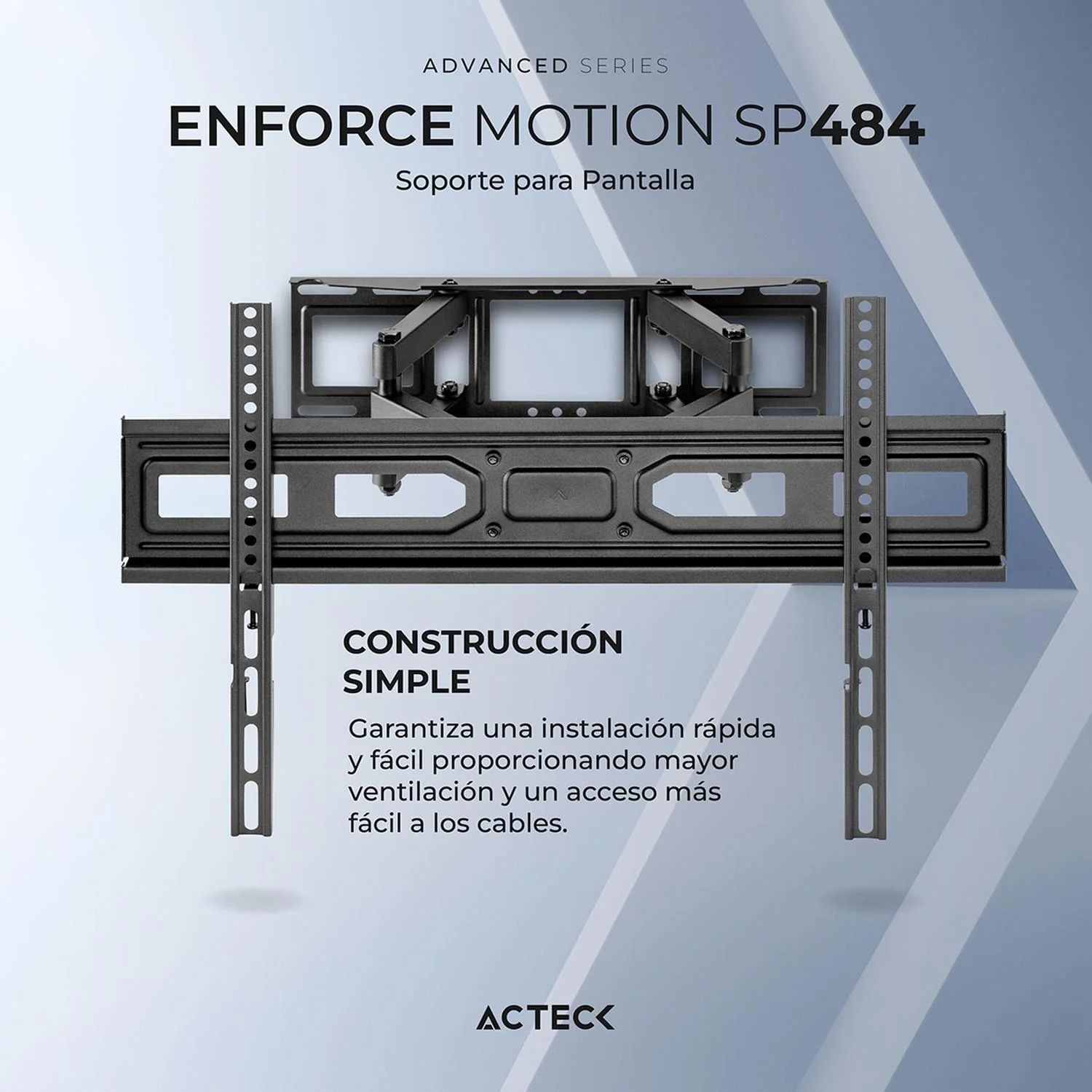 Soporte Smart TV ACTECK ENFORCE MOTION SP484 37 a 80 pulgadas 40Kg Inclinación 15° y Giro de 60° Negro AC-939713 - Image 5