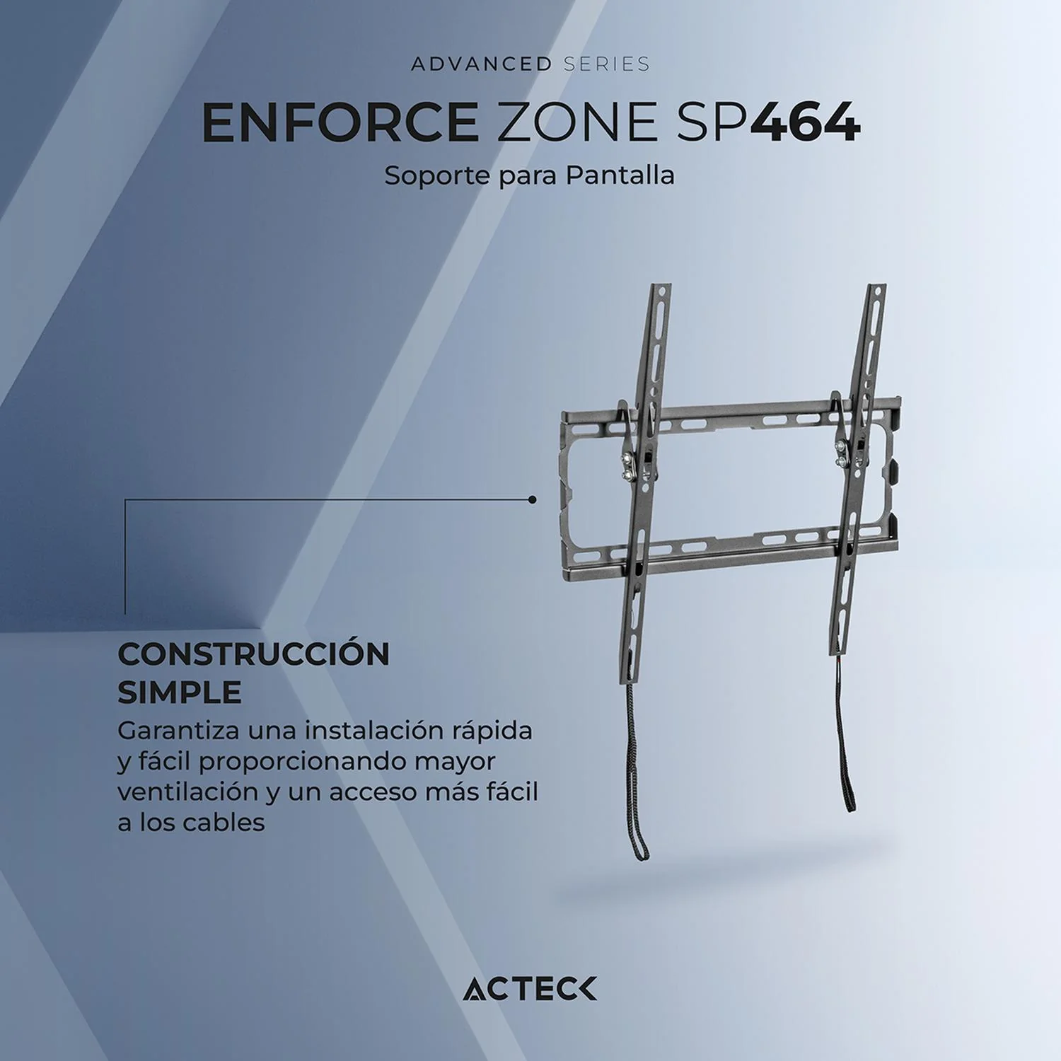 Soporte Smart TV ACTECK ENFORCE ZONE SP464 32 a 70 pulgadas 45Kg Inclinación 8° Negro AC-939720 - Image 5