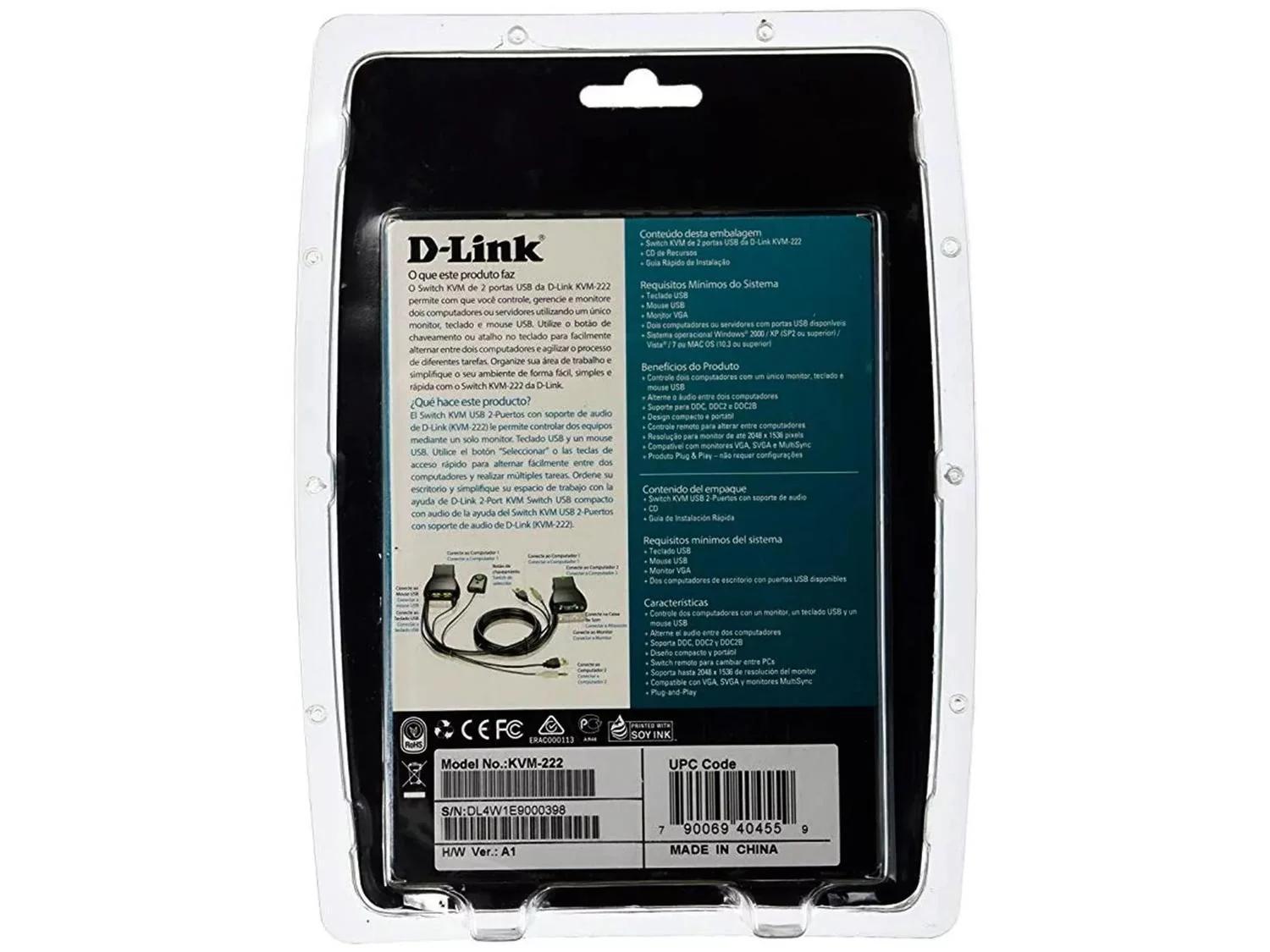 Cable D-LINK KVM-222 2 Porta USB VGA Audio 3.5 - Image 3