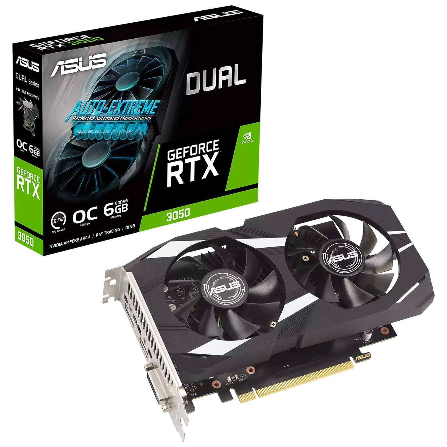 Tarjeta de Video ASUS DUAL GeForce RTX 3050 OC Edition 6GB GDDR6 DUAL-RTX3050-O6G