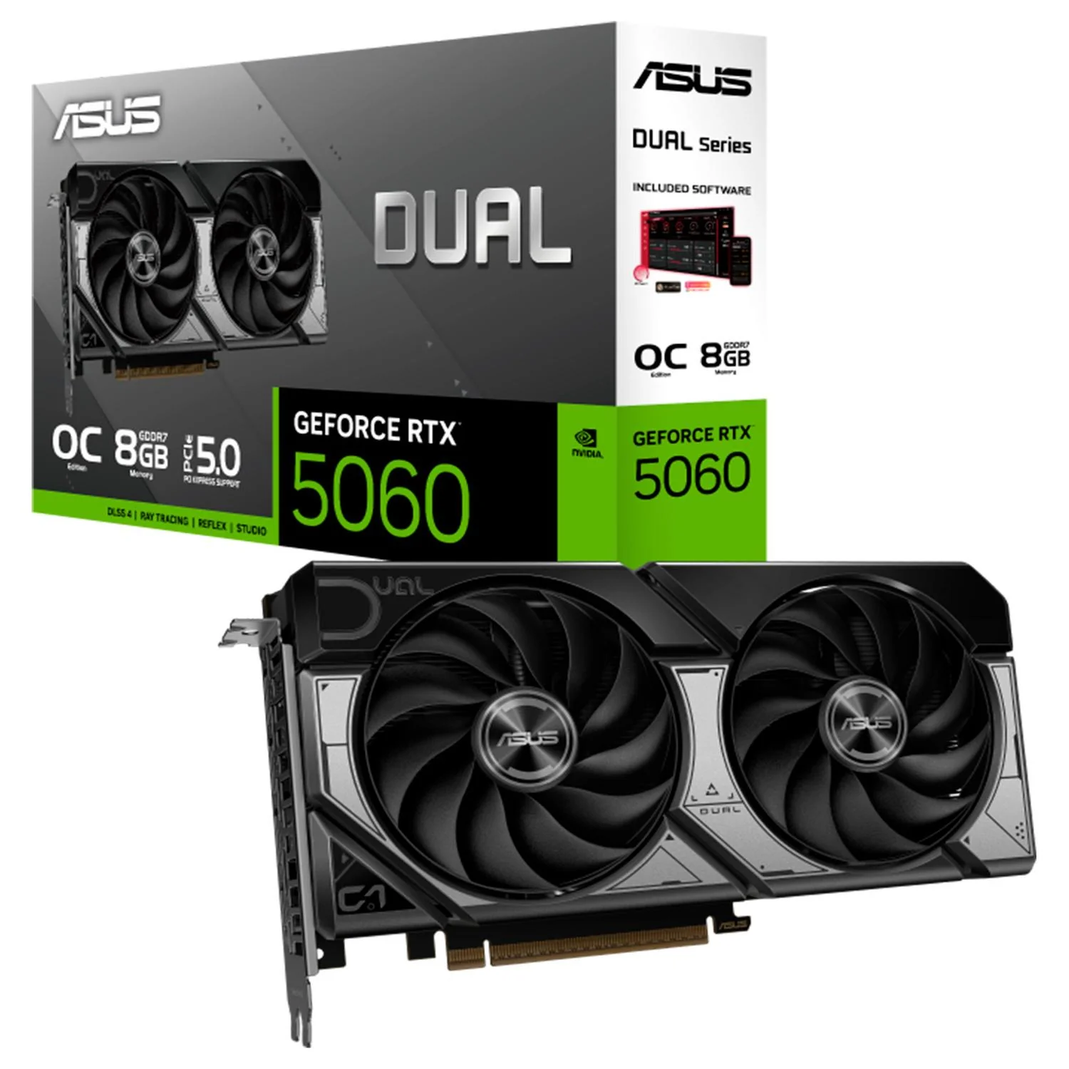 Tarjeta De Video ASUS Dual Nvidia Geforce Rtx 5060 8gb Gddr7 Oc Edicion DUAL-RTX5060-O8G 2 Fan DLSS 4.0 Pci Express 5.0 600 AI TOPS