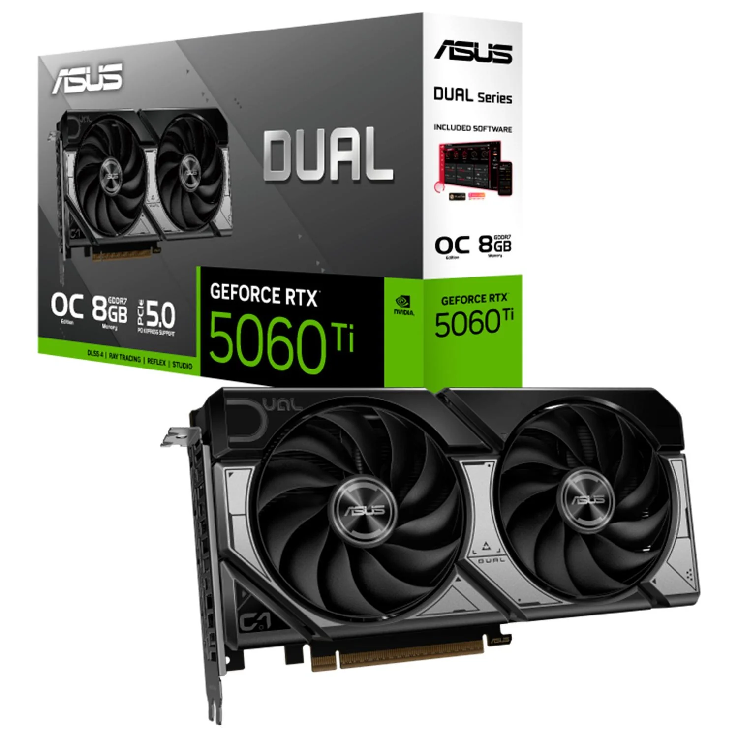 Tarjeta de Video ASUS Dual GeForce RTX 5060 Ti 8GB GDDR7 OC Edition DUAL-RTX5060TI-O8G