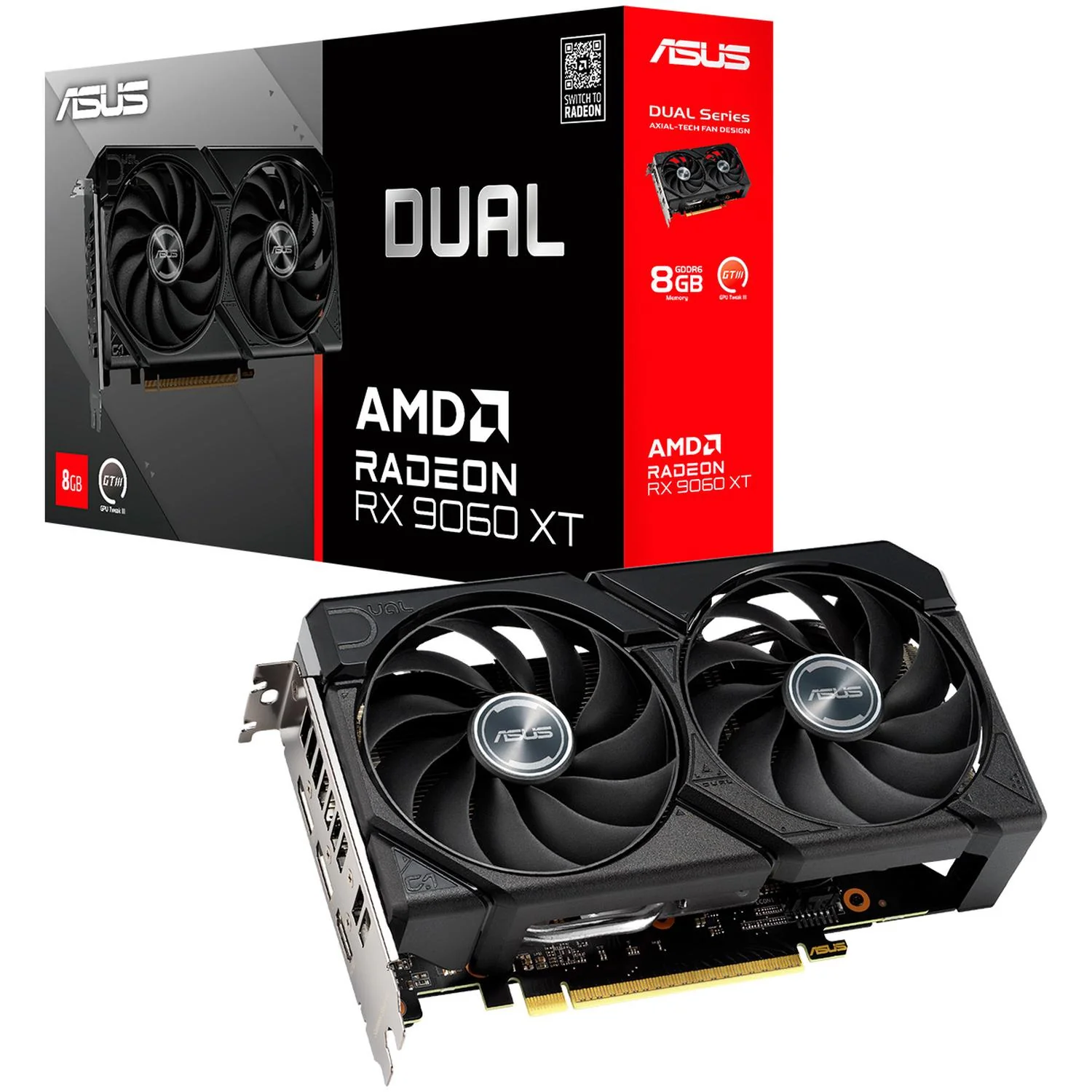Tarjeta de Video ASUS Dual Radeon RX9060XT 8G GDDR6 DUAL-RX9060XT-8G