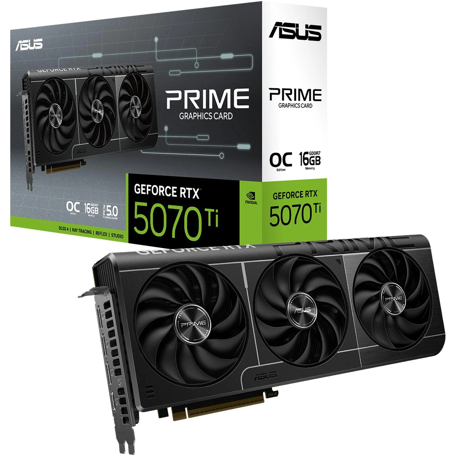Tarjeta de Video ASUS PRIME GeForce RTX 5070 Ti OC Edition 16GB GDDR7 PRIME-RTX5070TI-O16G