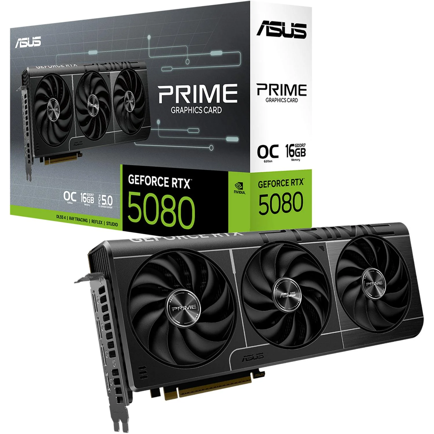 Tarjeta de Video ASUS PRIME GeForce RTX 5080 OC Edition 16GB GDDR7